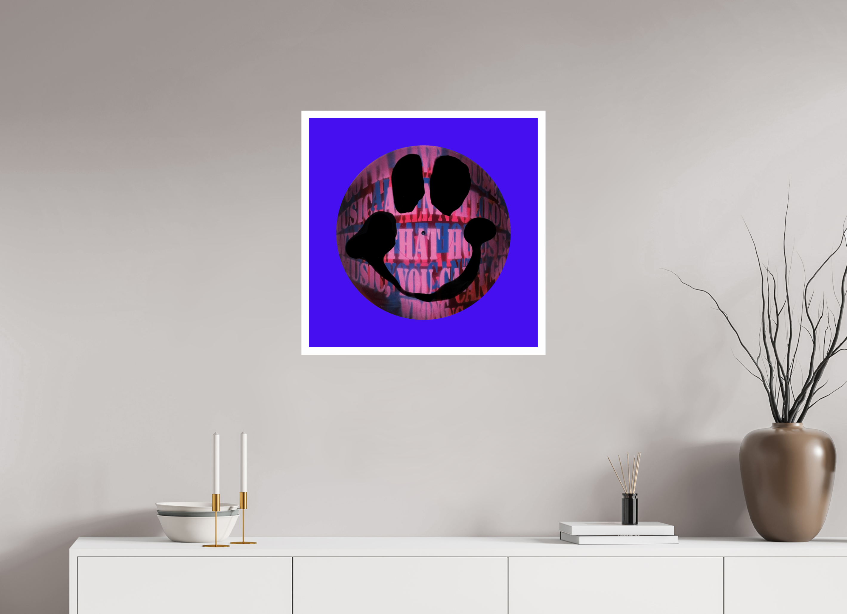 60 x 60 cm, UNFRAMED On the record 2 metallic print