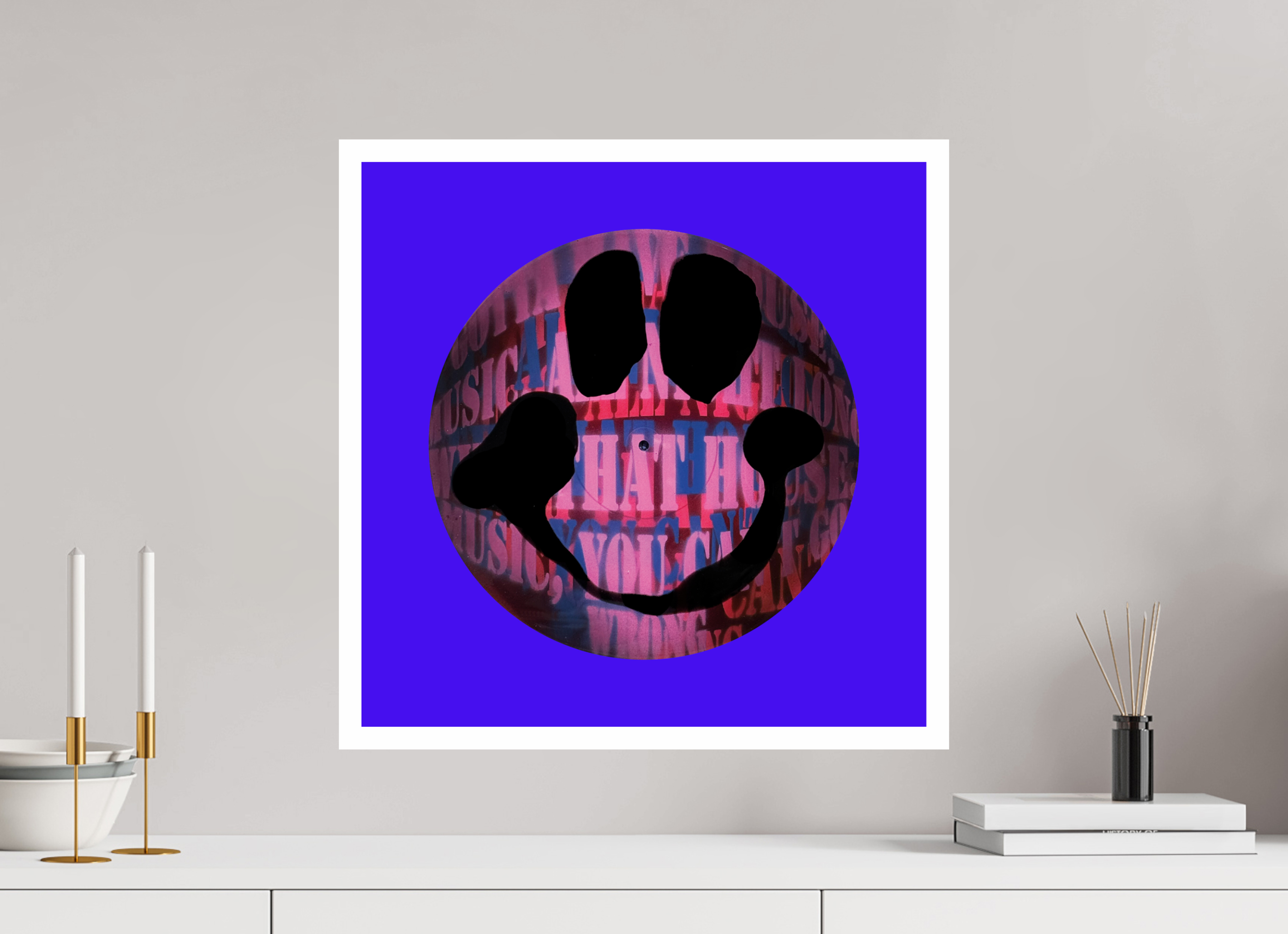 50 x 50 cm, UNFRAMED On the record 2 metallic print