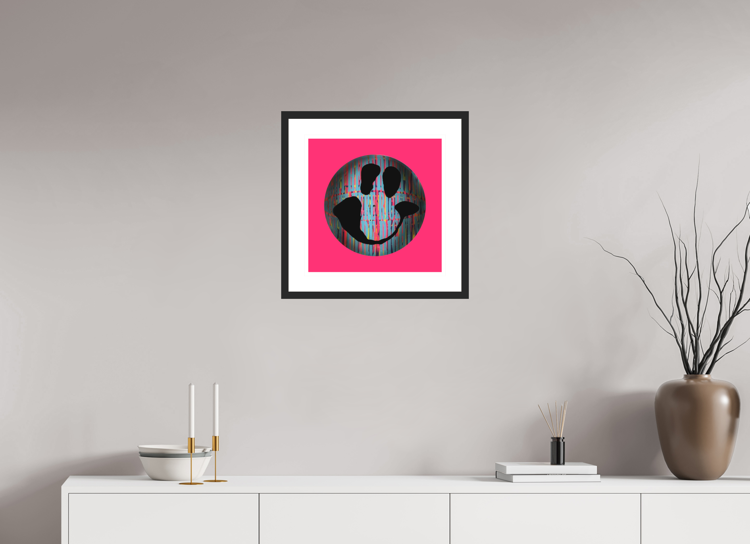40 x 40 cm, FRAMED BLACK On the record 2 metallic print