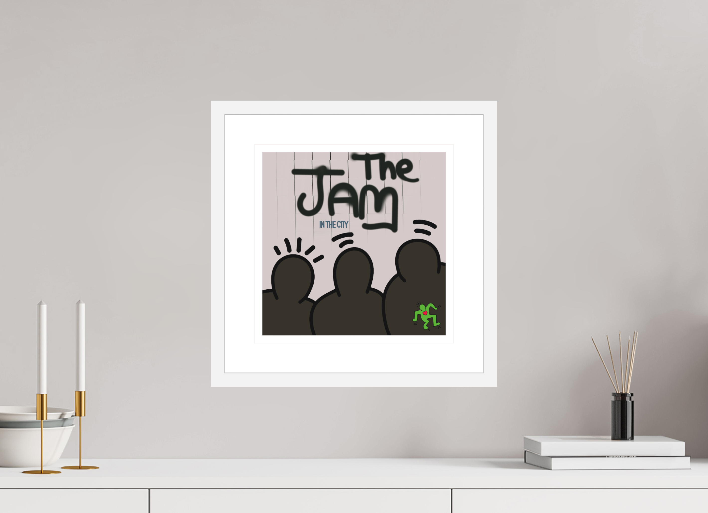 30 x 30 cm, FRAMED WHITE The Jam