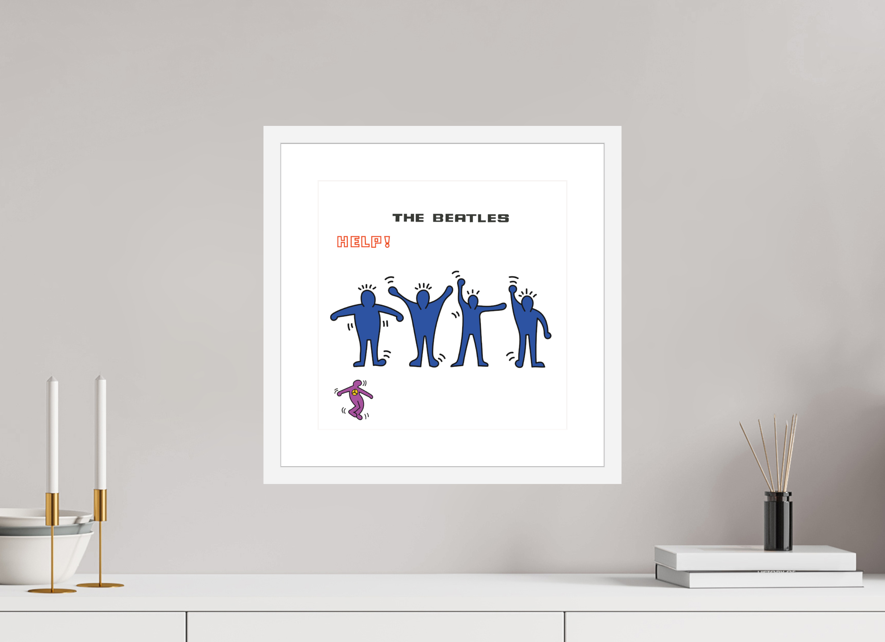 30 x 30 cm, FRAMED WHITE Help