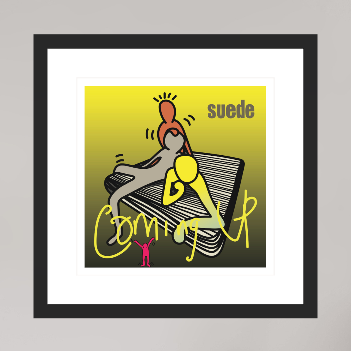 30 x 30 cm, FRAMED BLACK Suede