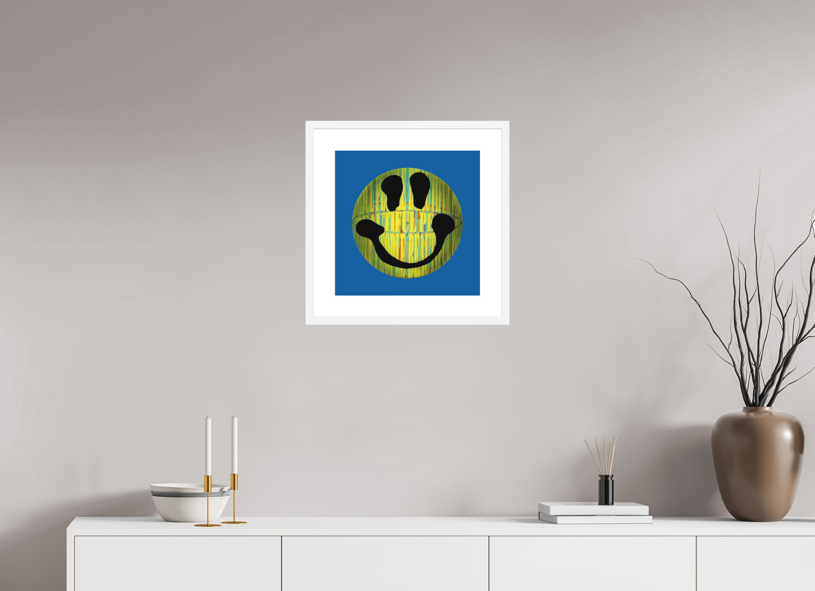 40 x 40 cm, FRAMED WHITE On the record 6 metallic print