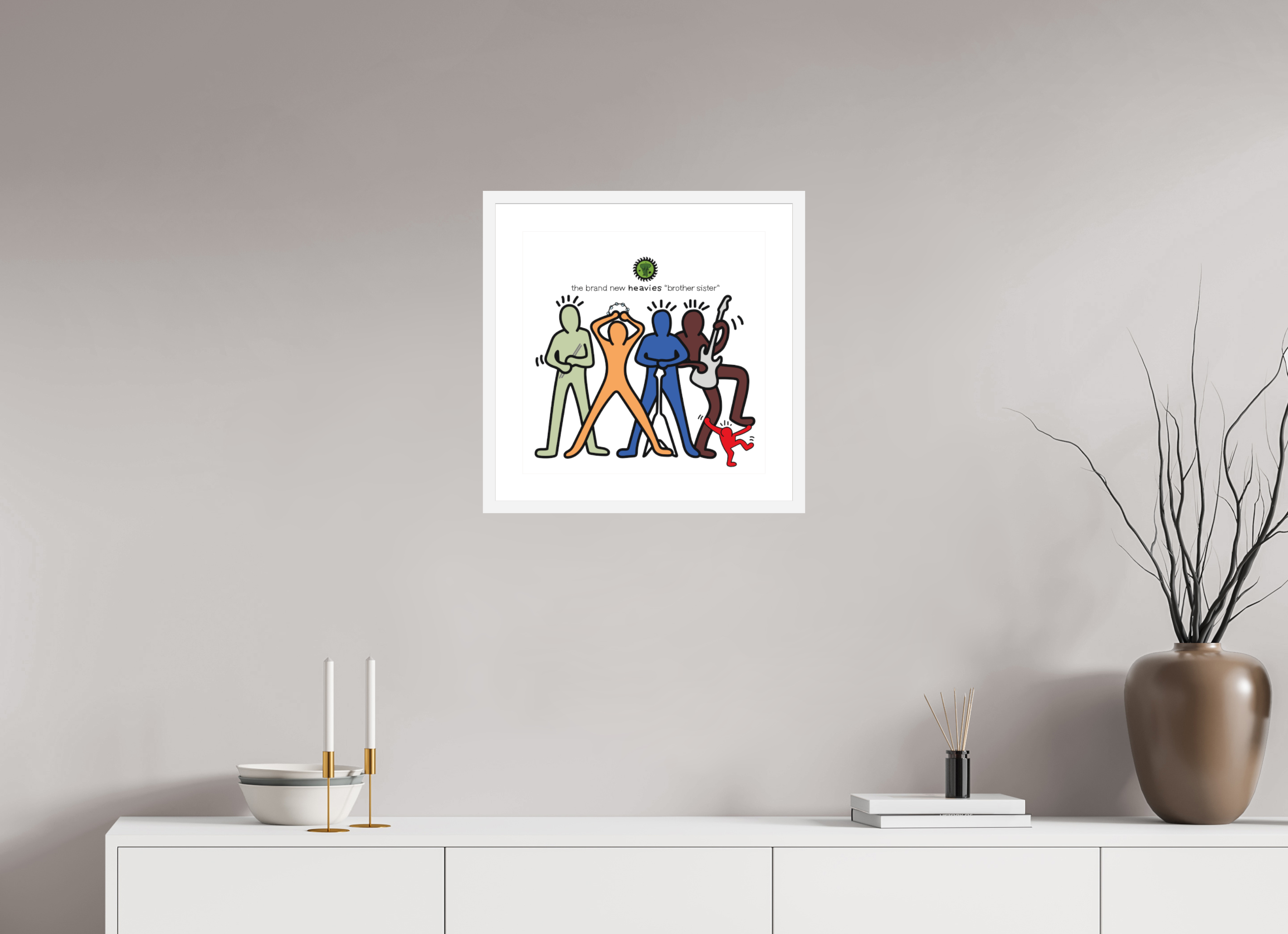 40 x 40 cm, FRAMED WHITE Brand New Heavies