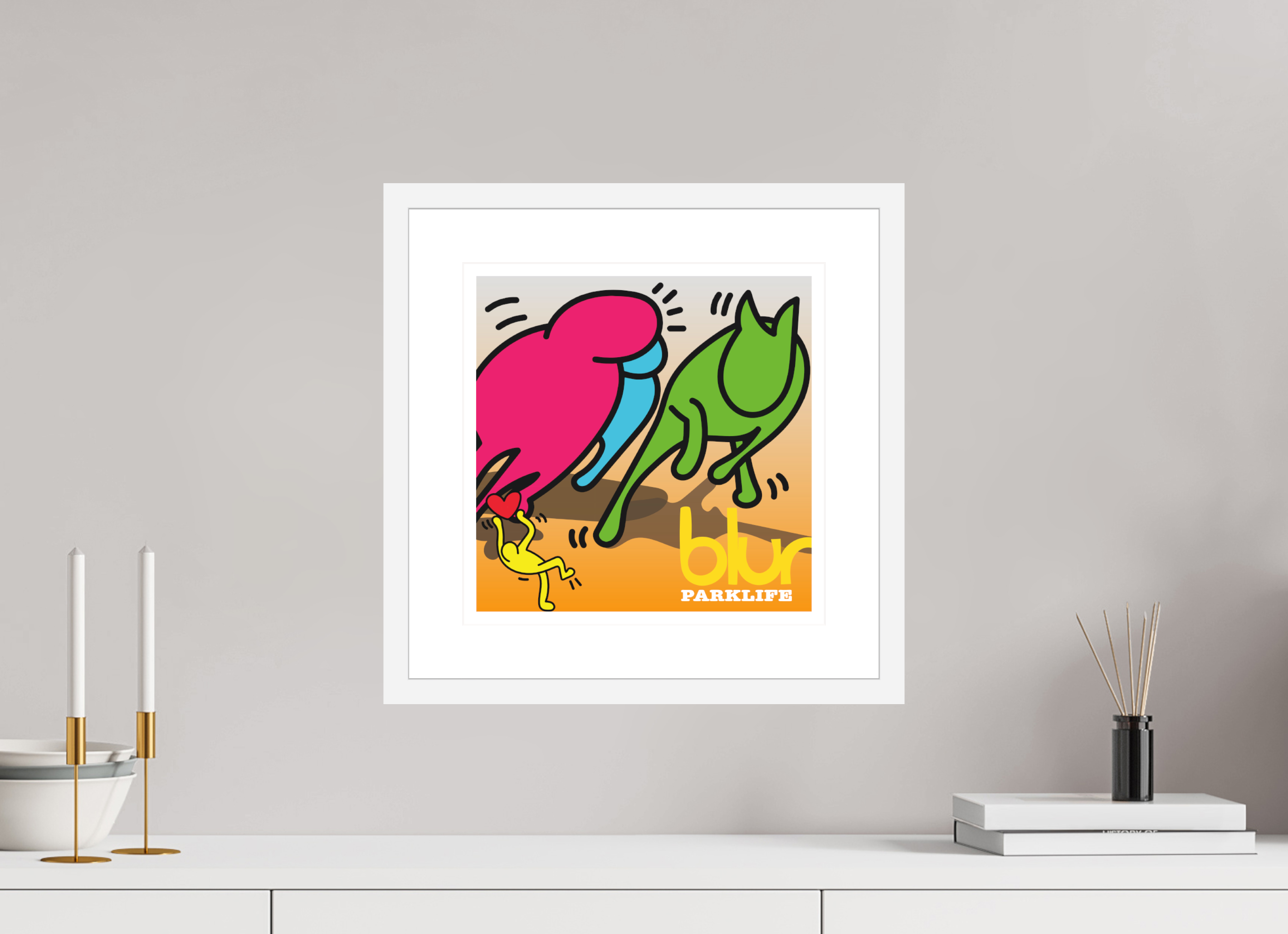 30 x 30 cm, FRAMED WHITE Blur