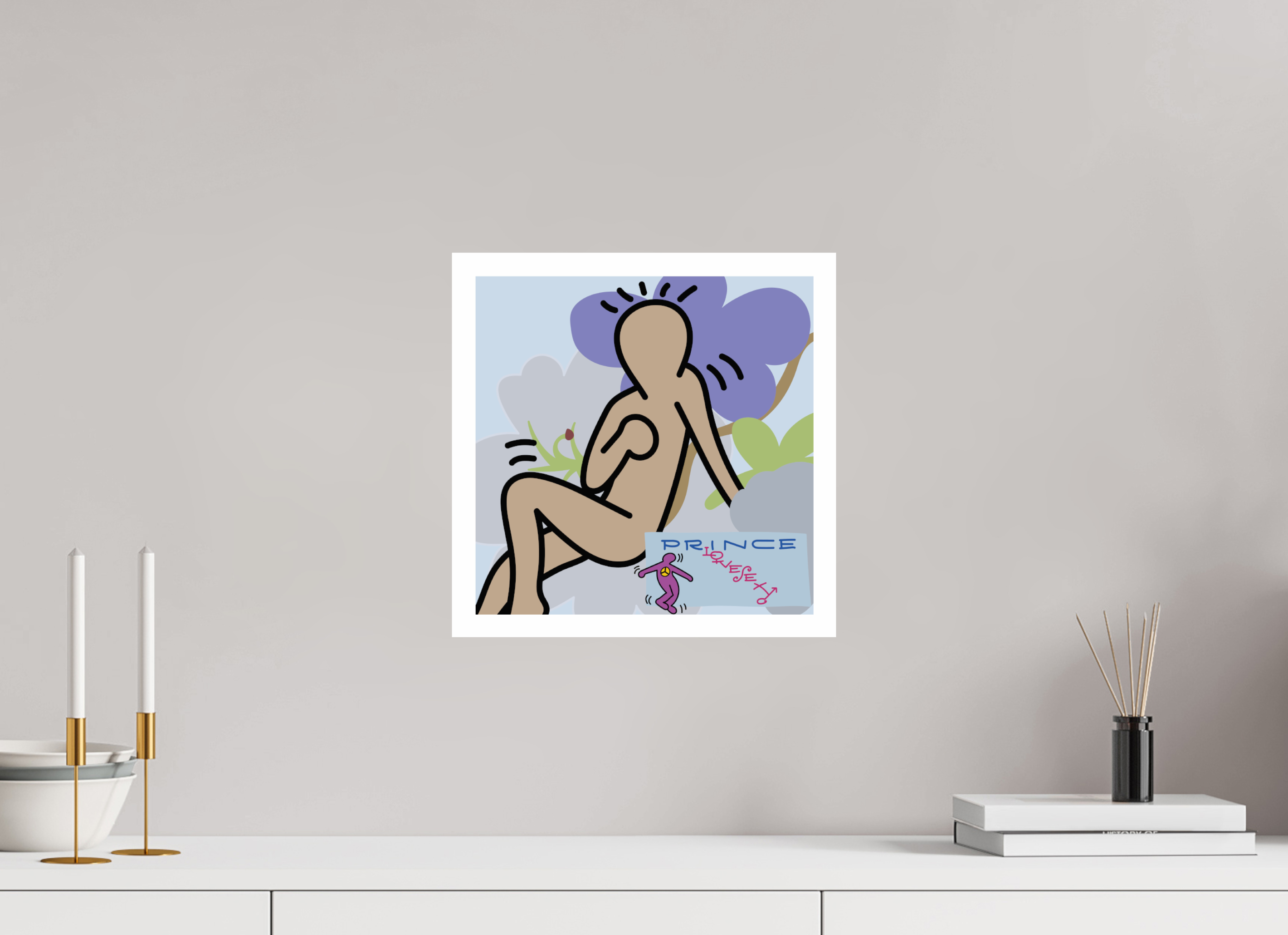 30 x 30 cm, UNFRAMED Prince Love Sexy