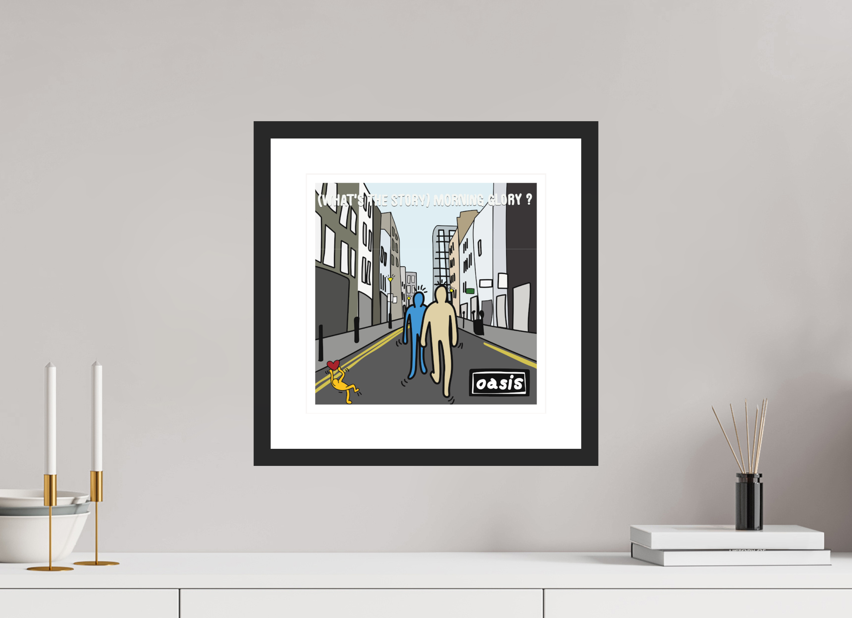 30 x 30 cm, FRAMED What's The Story