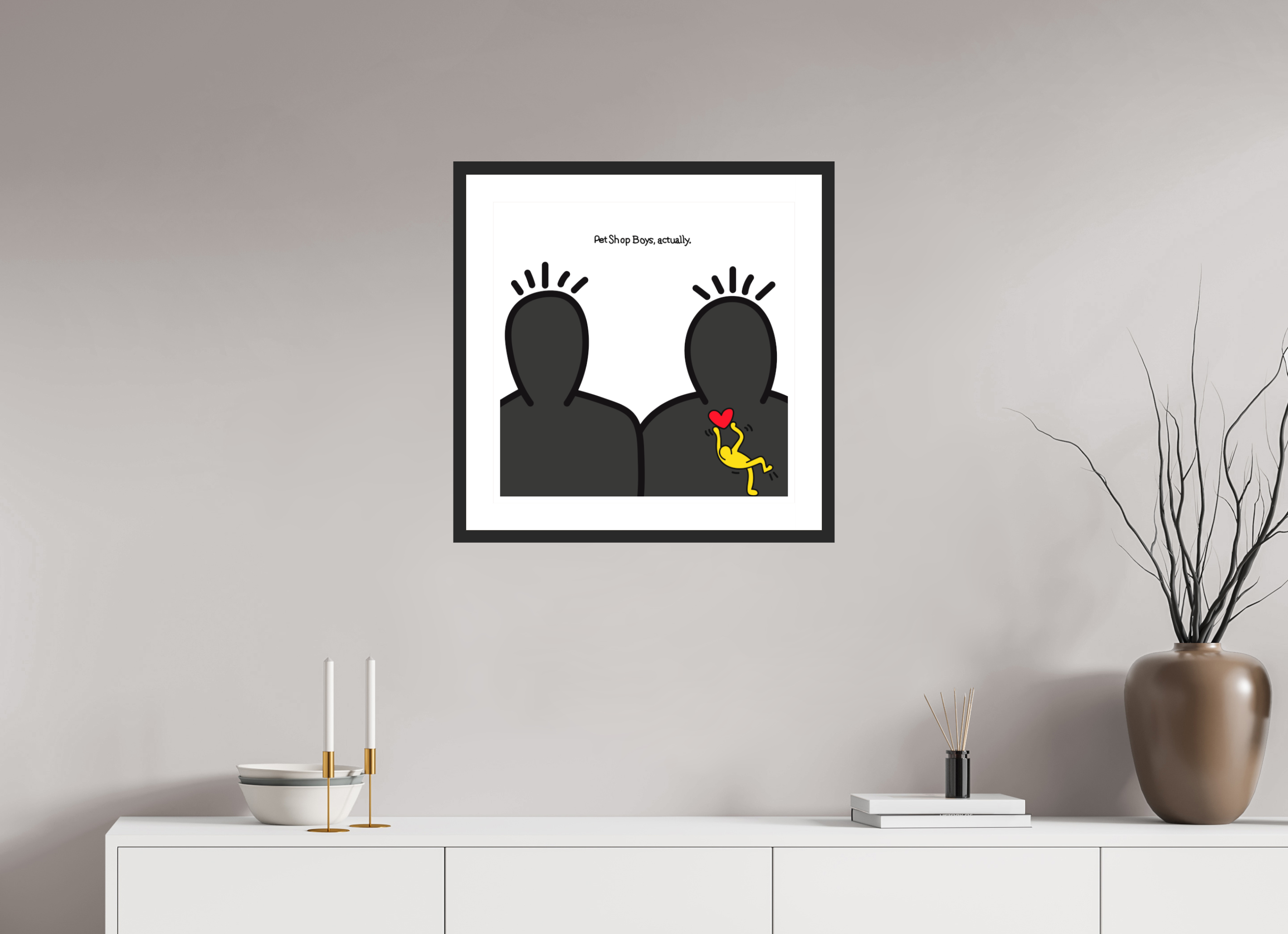 50 x 50 cm, FRAMED BLACK Pet Shop Boys Actually