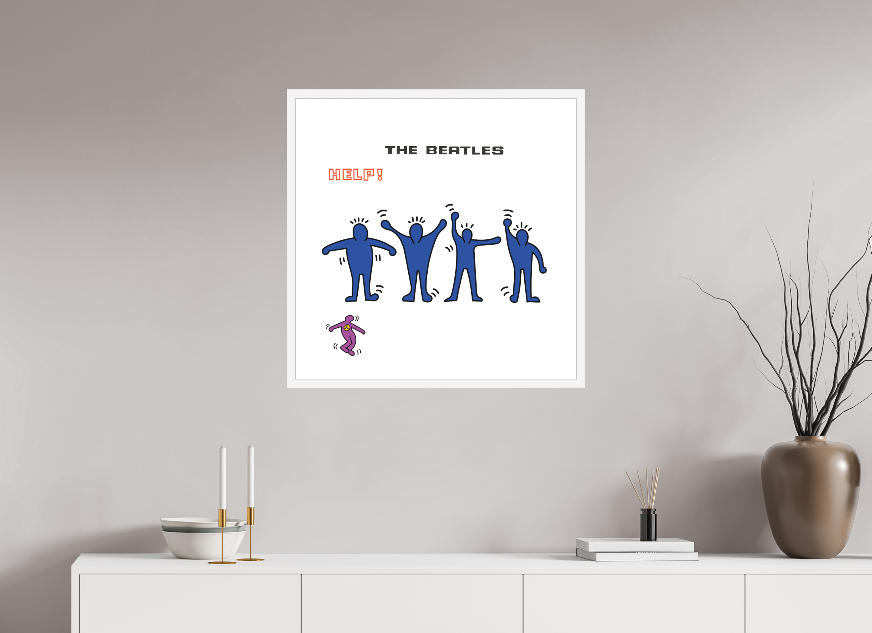 60 x 60 cm, FRAMED WHITE Help