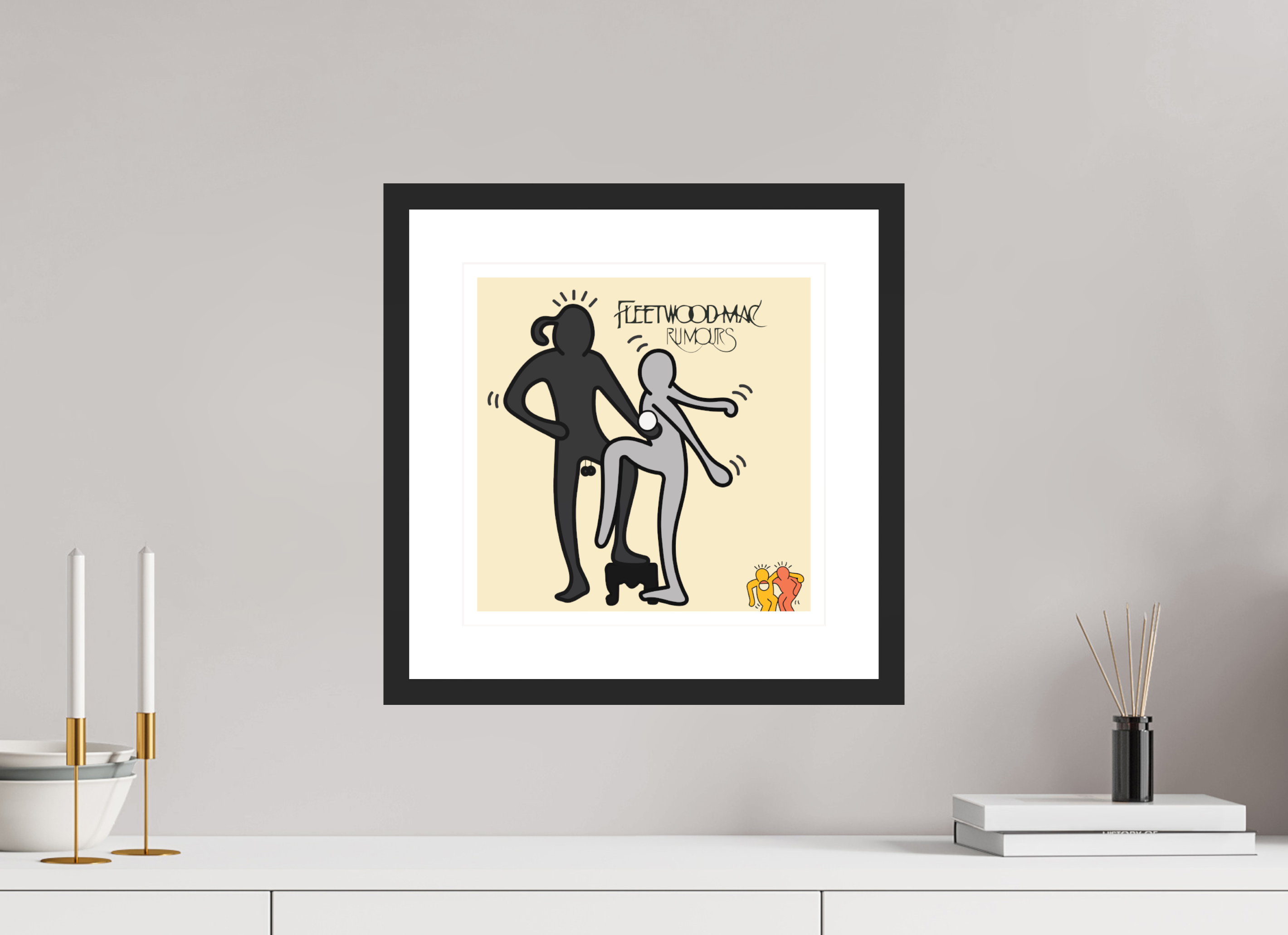 30 x 30 cm, FRAMED BLACK Fleetwood Mac