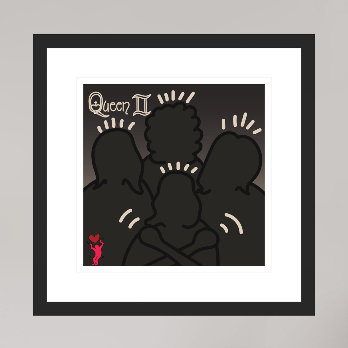 30 x 30 cm, FRAMED BLACK Queen
