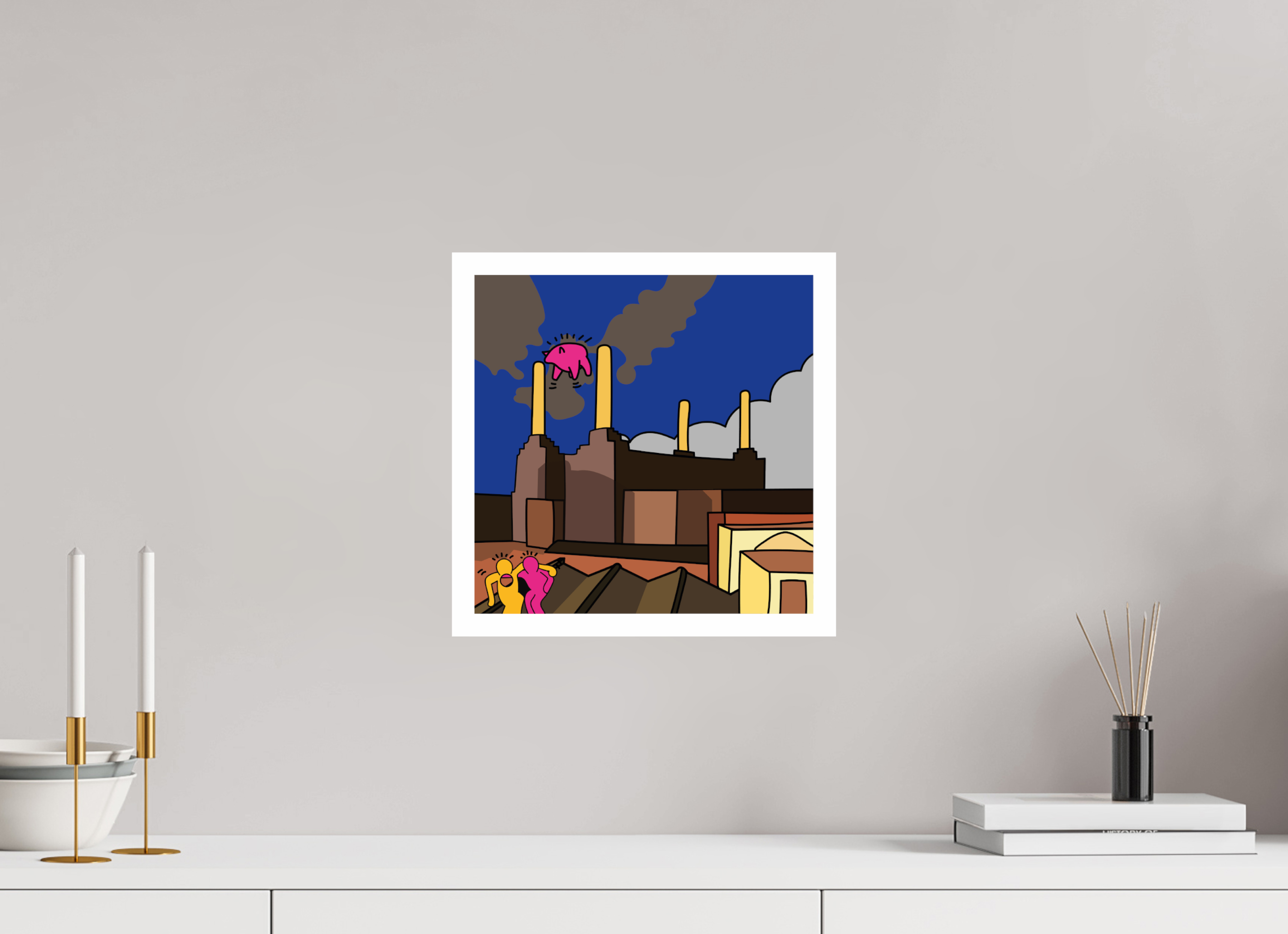 30 x 30 cm, UNFRAMED Animals Pink Floyd