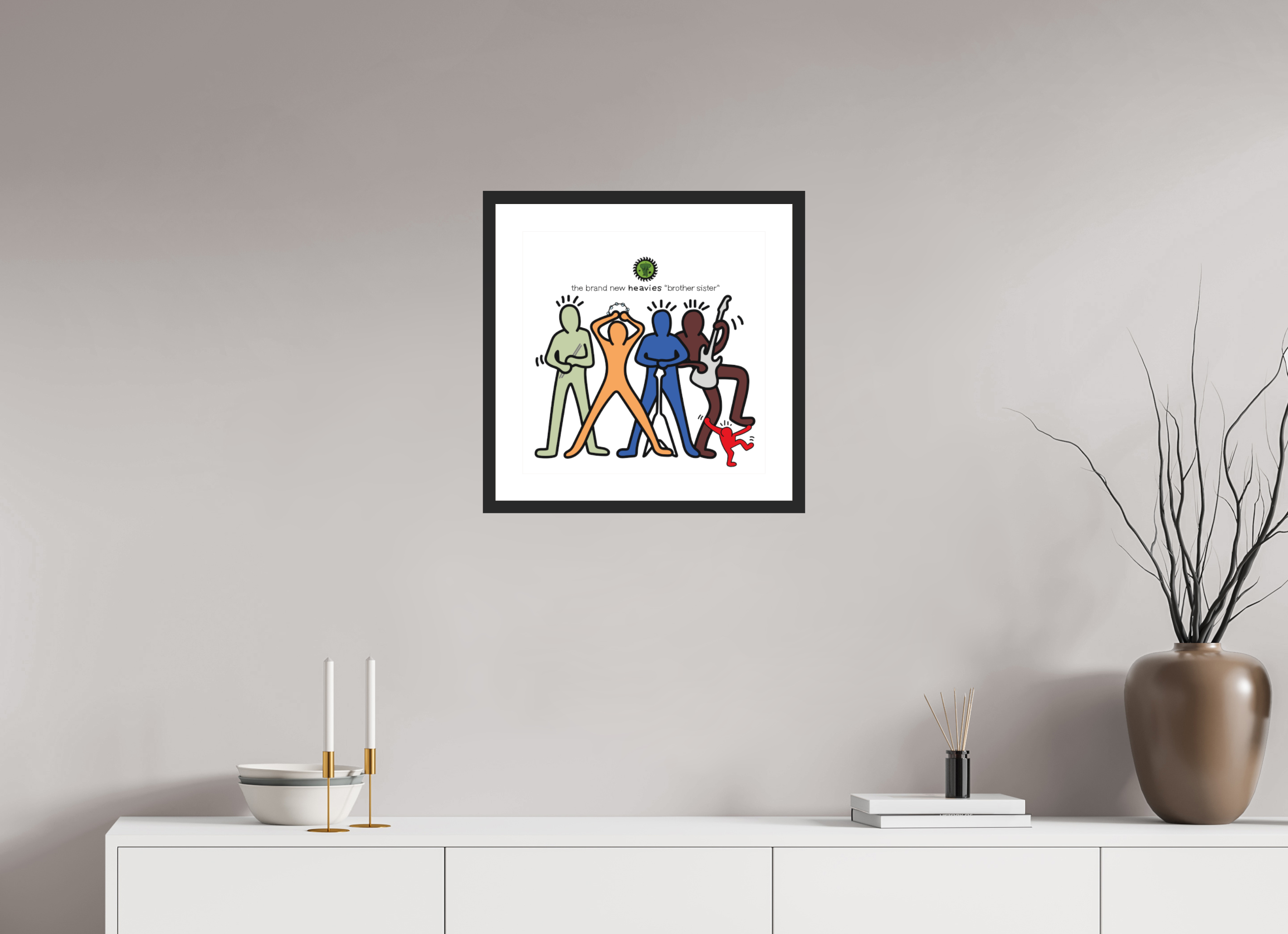 40 x 40 cm, FRAMED BLACK Brand New Heavies