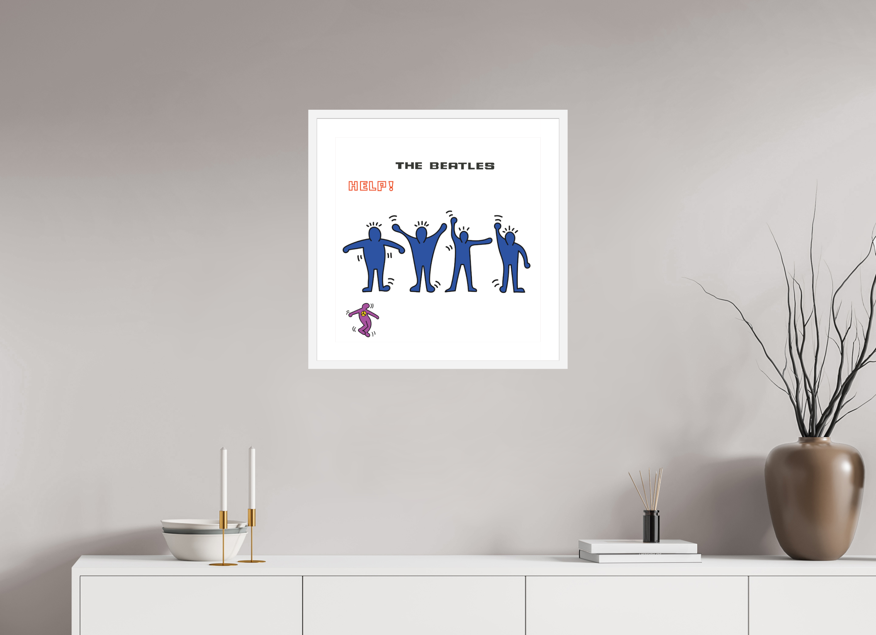 50 x 50 cm, FRAMED WHITE Help