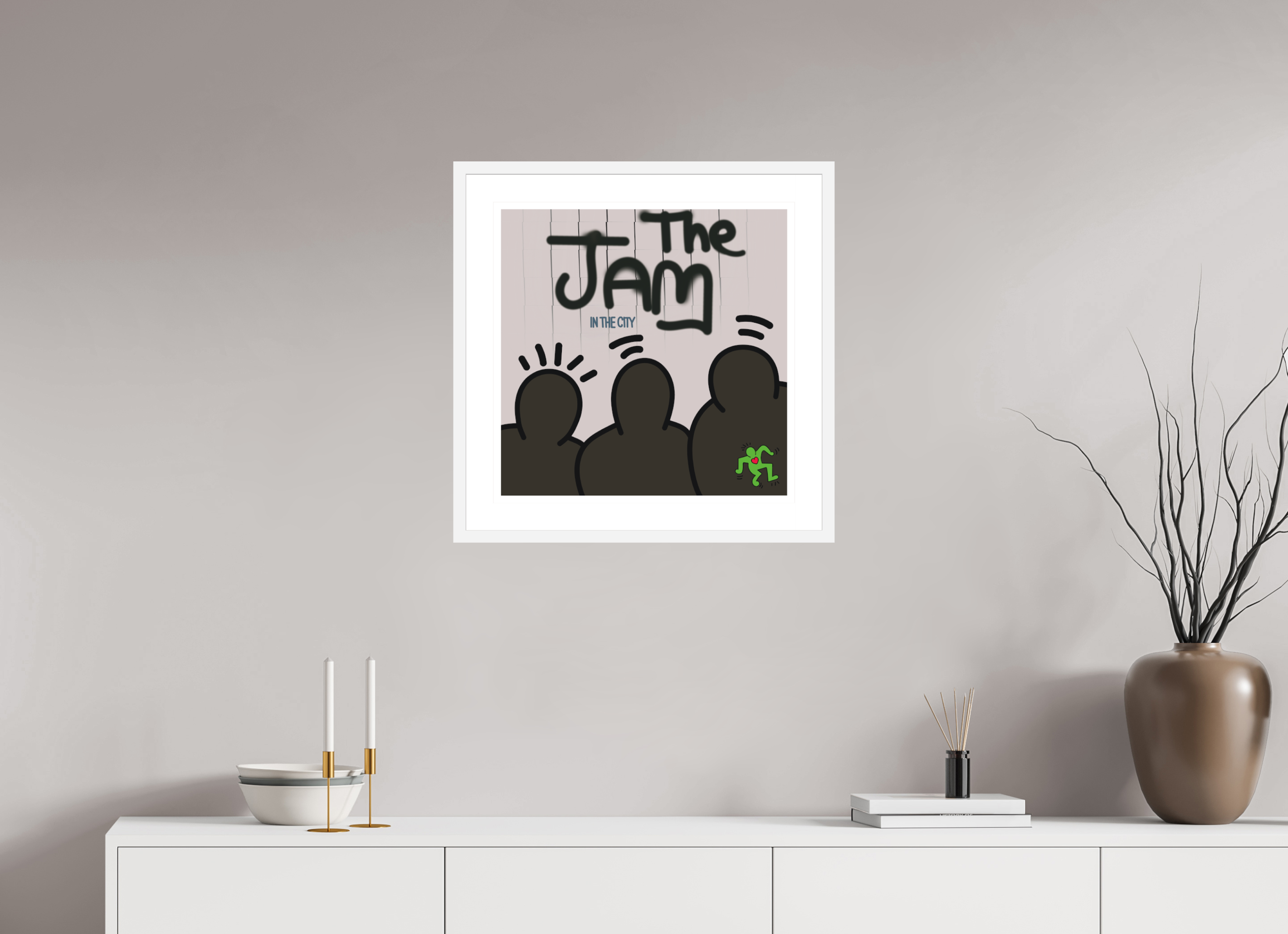 50 x 50 cm, FRAMED WHITE The Jam