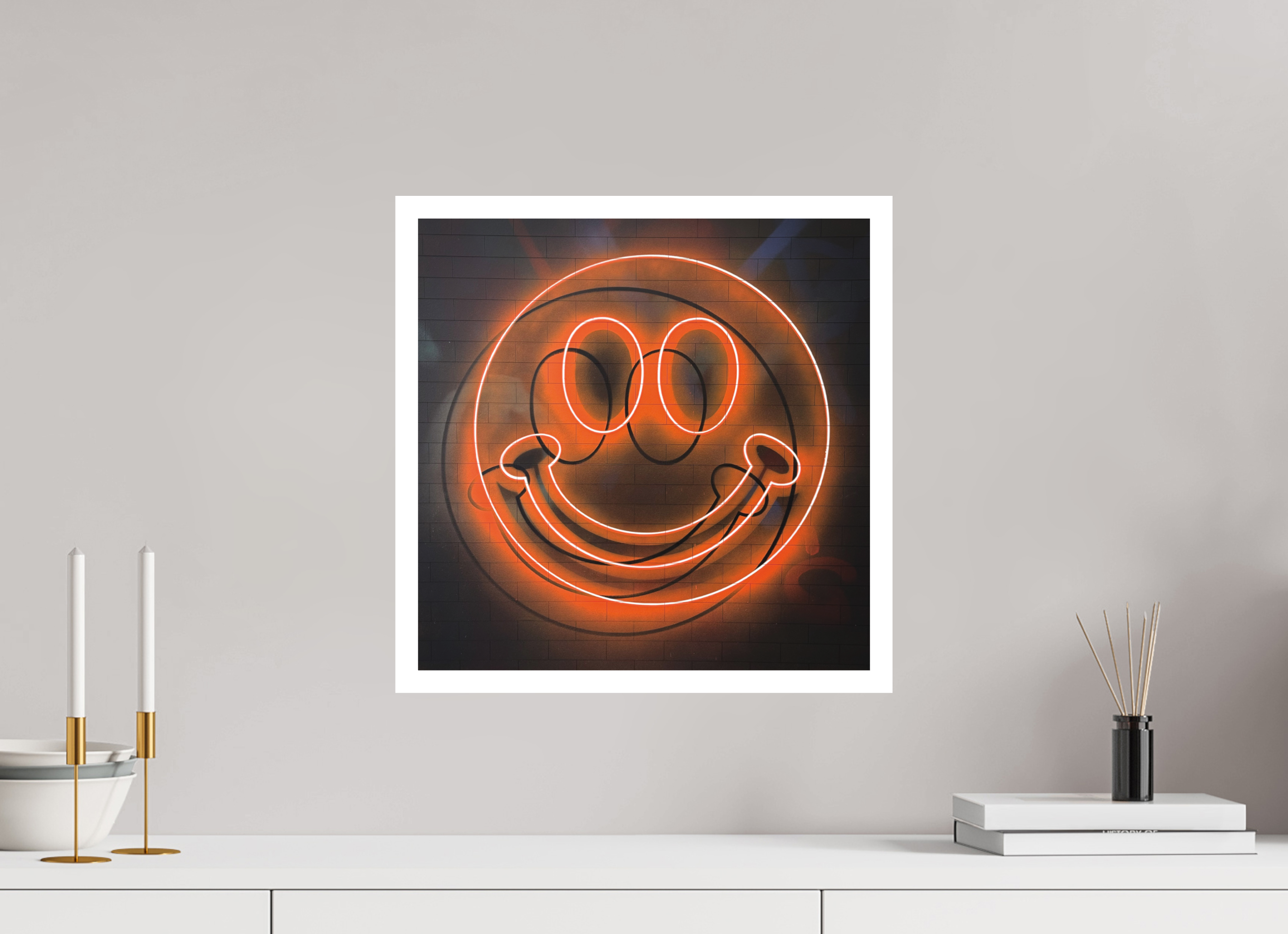 40 x 40 cm, Hahnemuhle rag matte Electric Smile orange