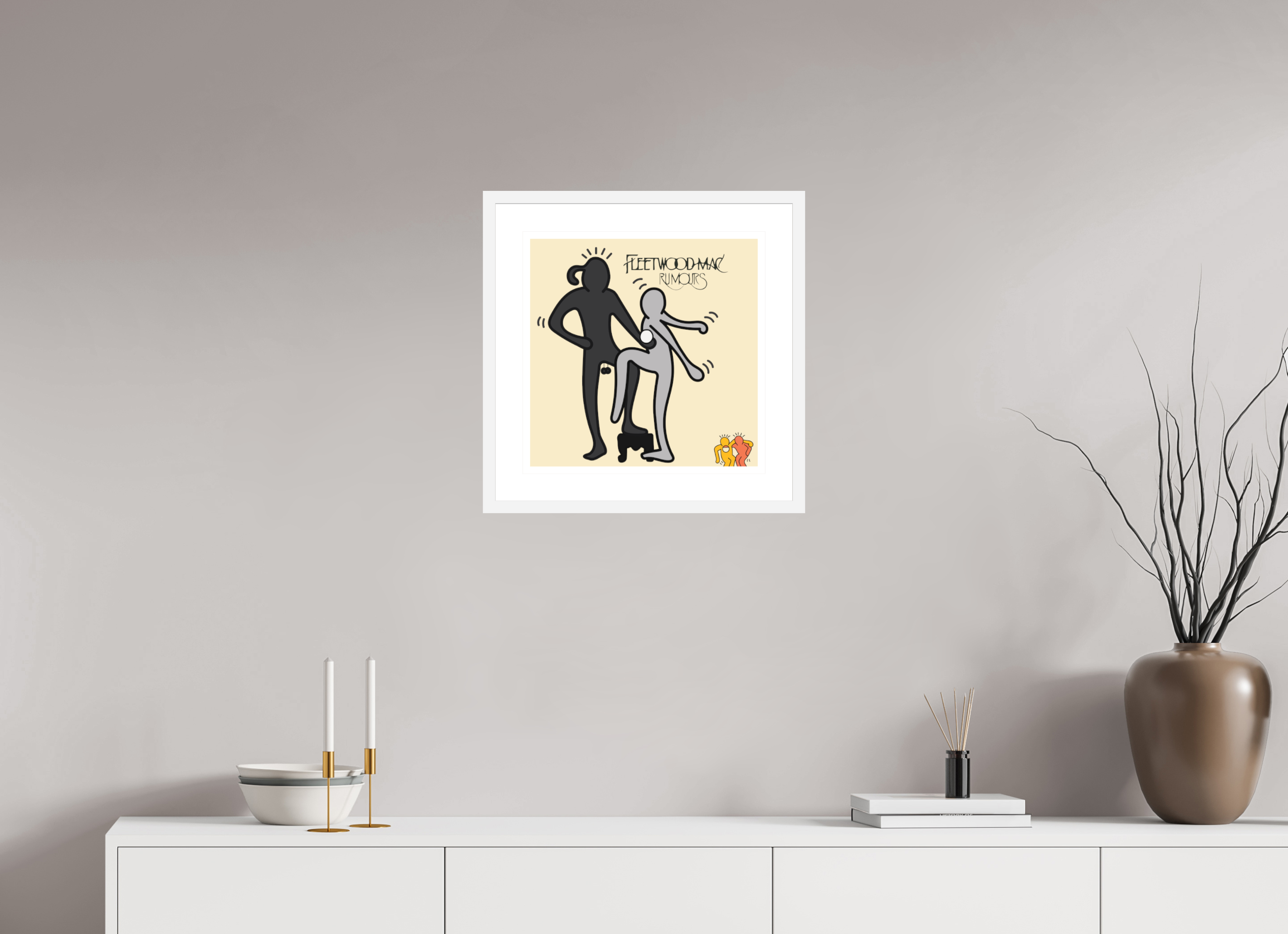 40 x 40 cm, FRAMED WHITE Fleetwood Mac