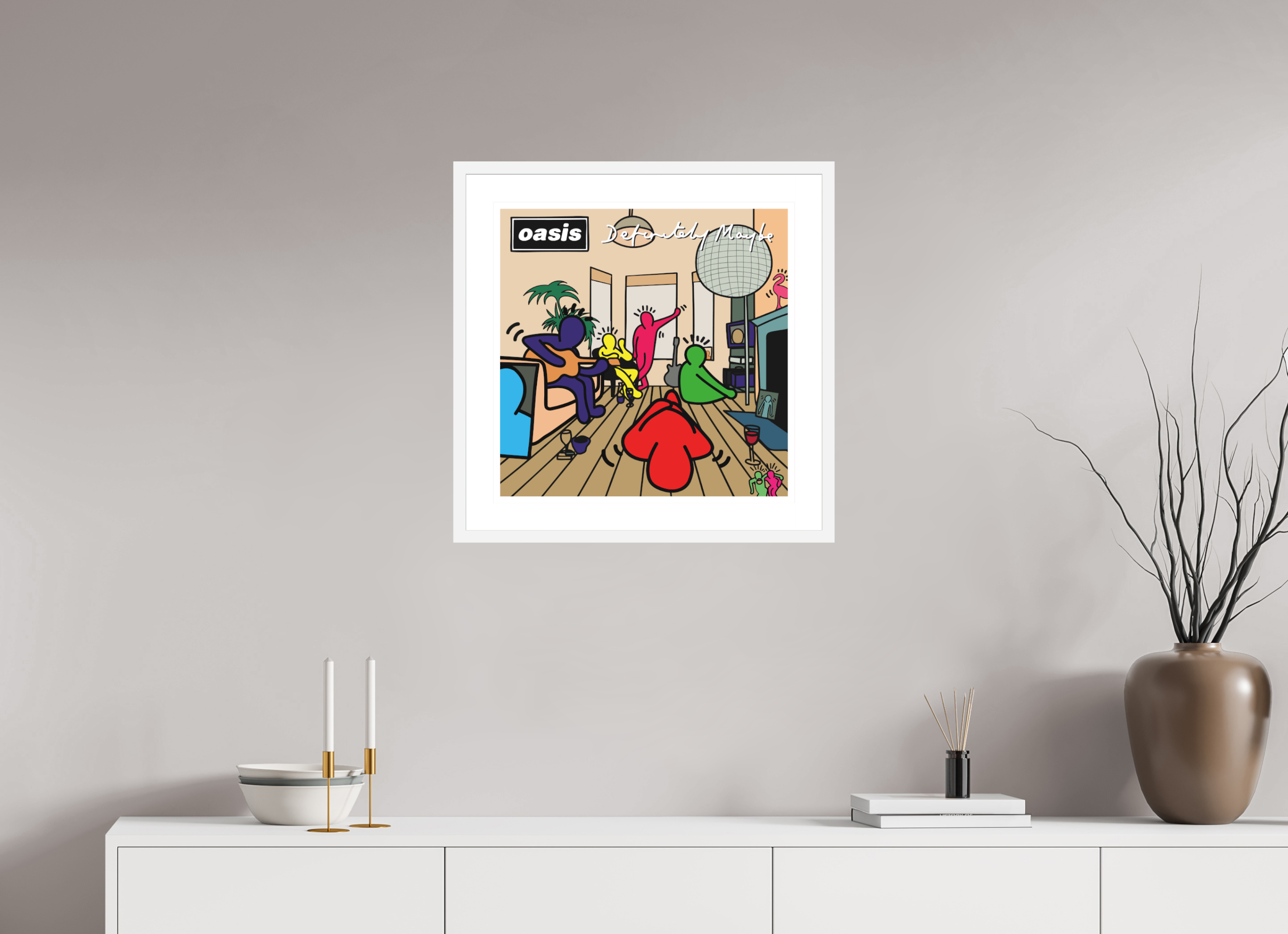 50 x 50 cm, FRAMED WHITE Definitely Maybe Keith