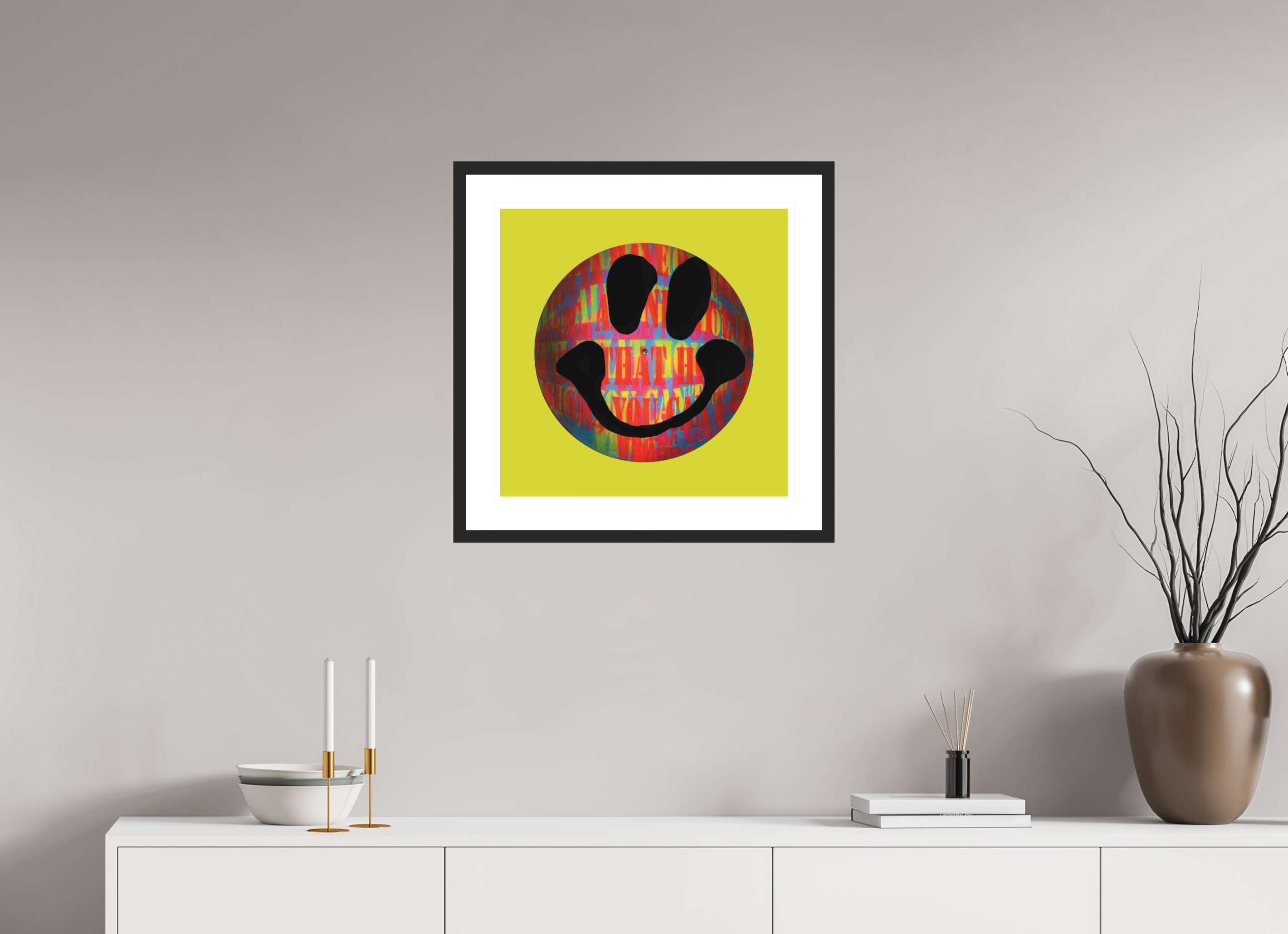 50 x 50 cm, FRAMED BLACK On the record 1 metallic print