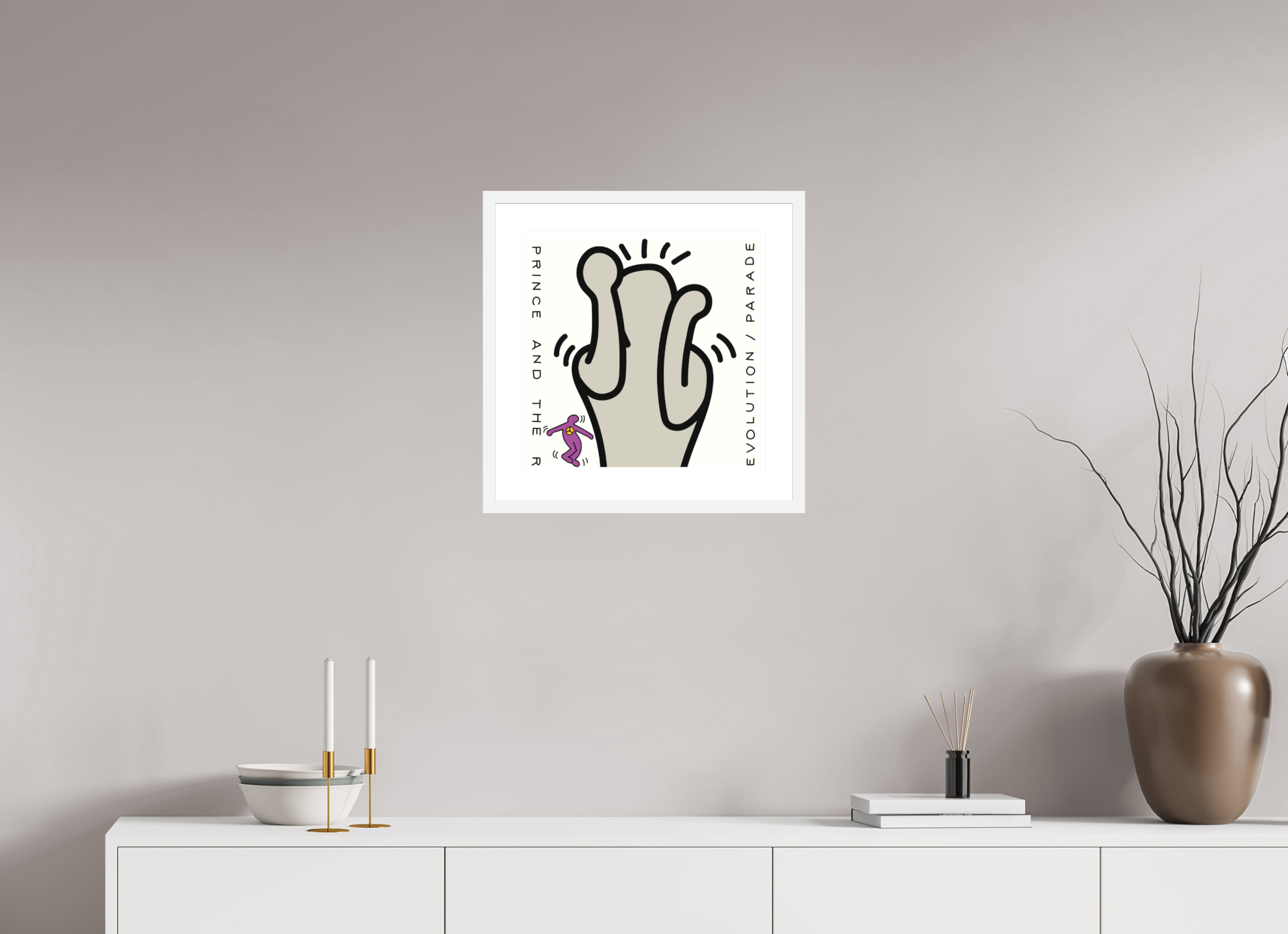 40 x 40 cm, FRAMED WHITE Parade Prince And The Revolution