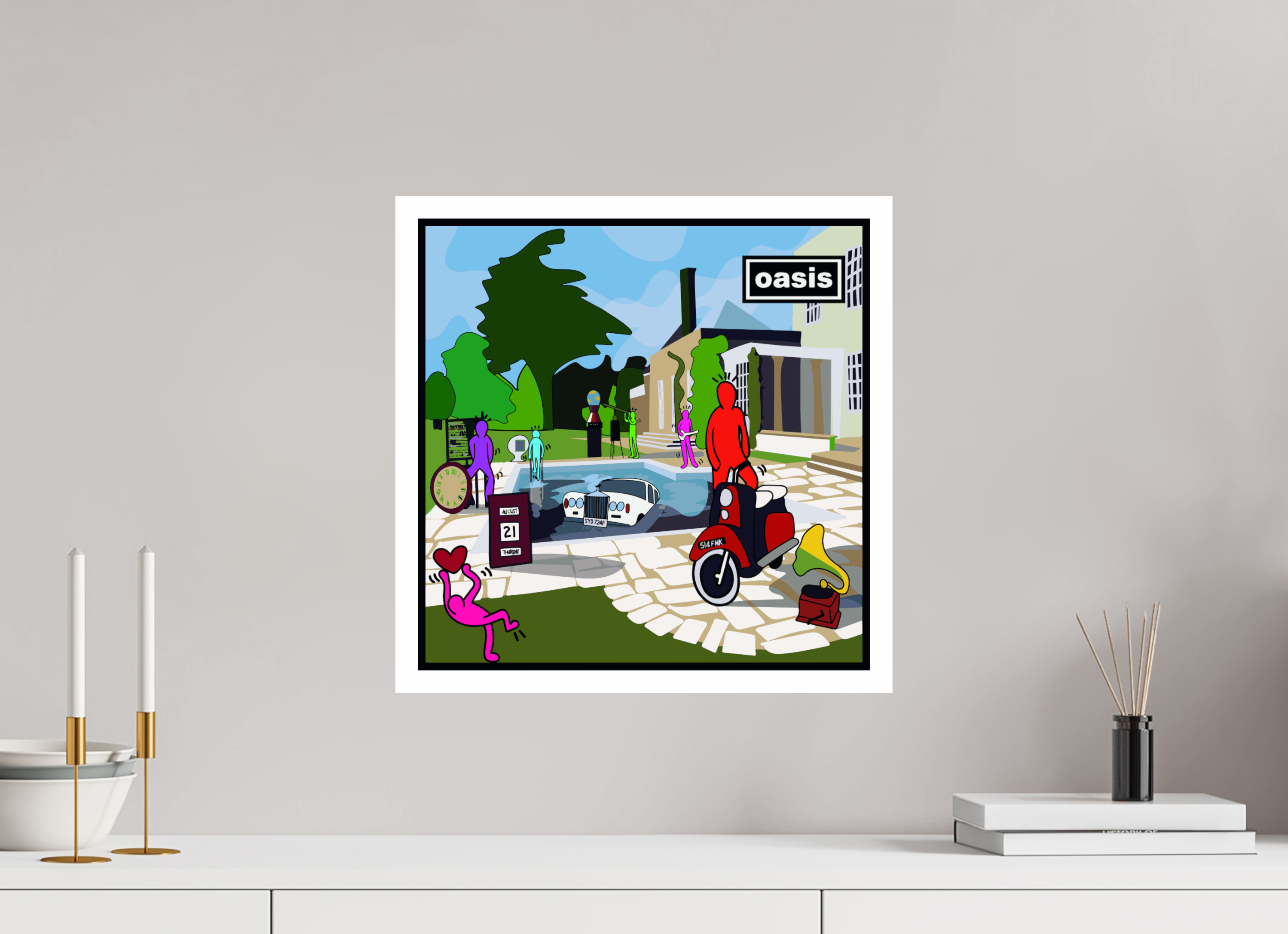 40 x 40 cm, UNFRAMED Be here now