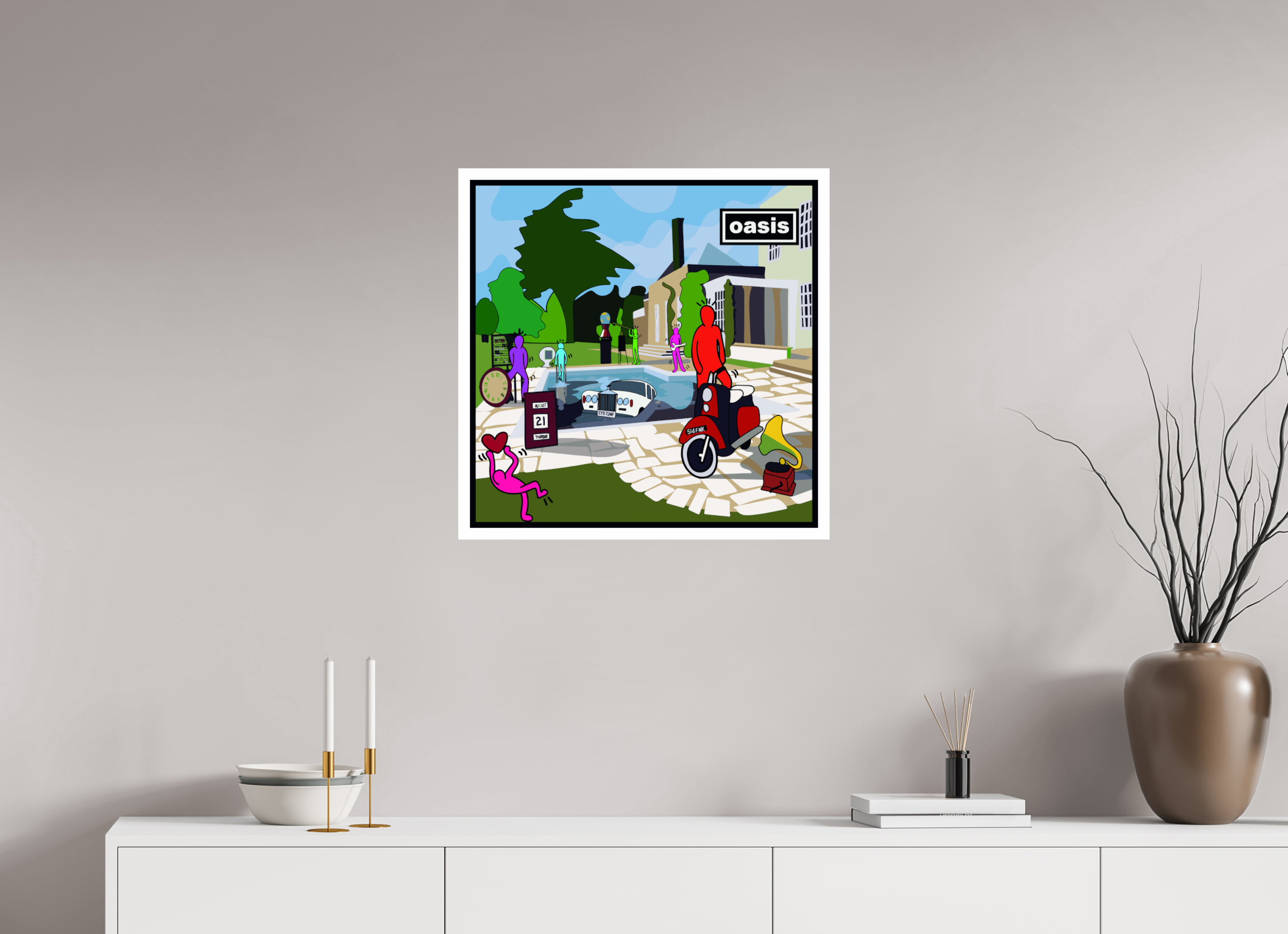 60 x 60 cm, UNFRAMED Be here now