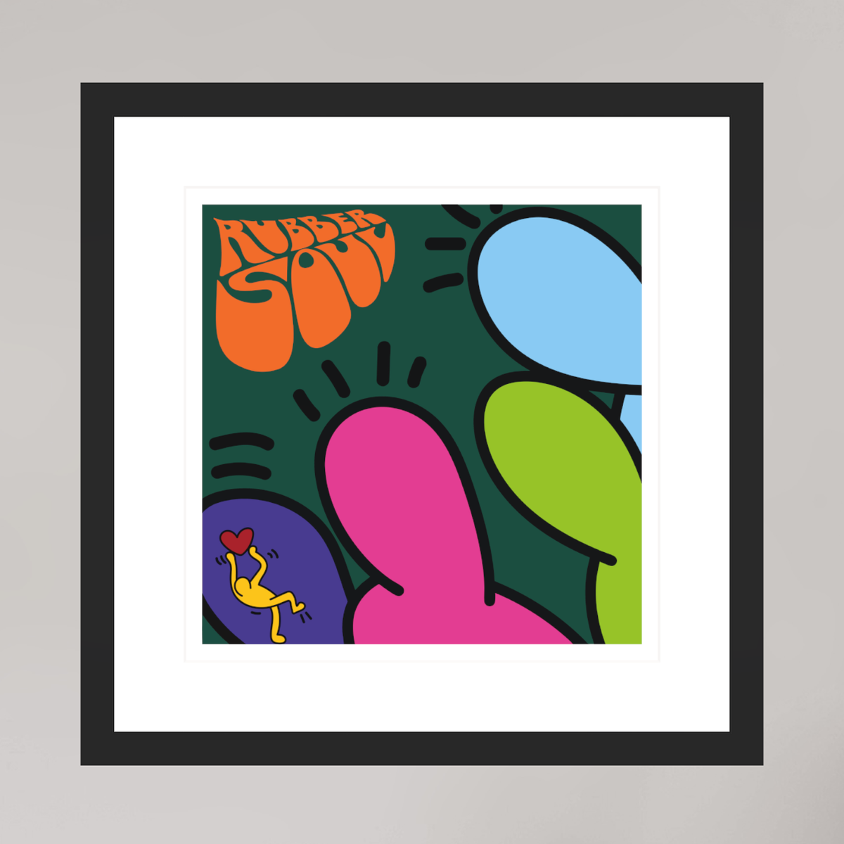 30 x 30 cm, FRAMED BLACK Rubber Sole