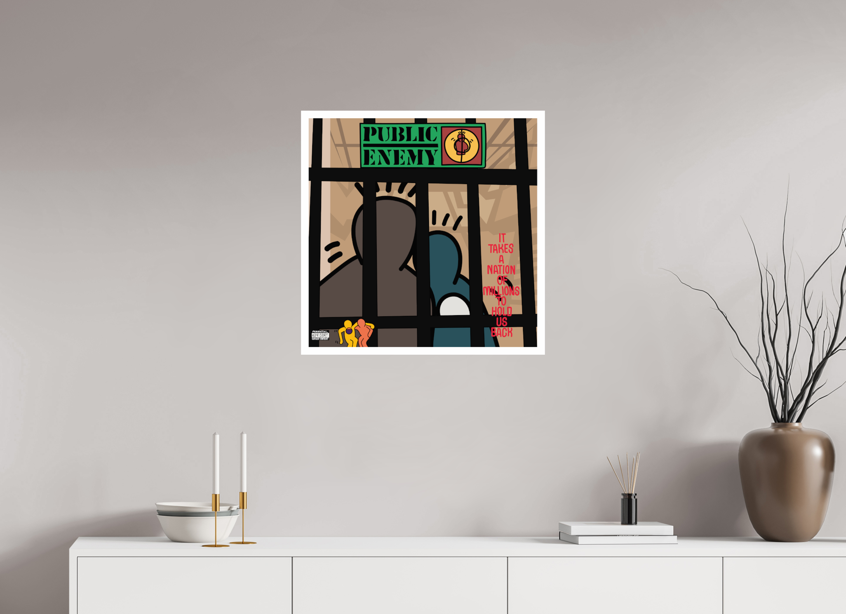 60 x 60 cm, UNFRAMED Public Enemy