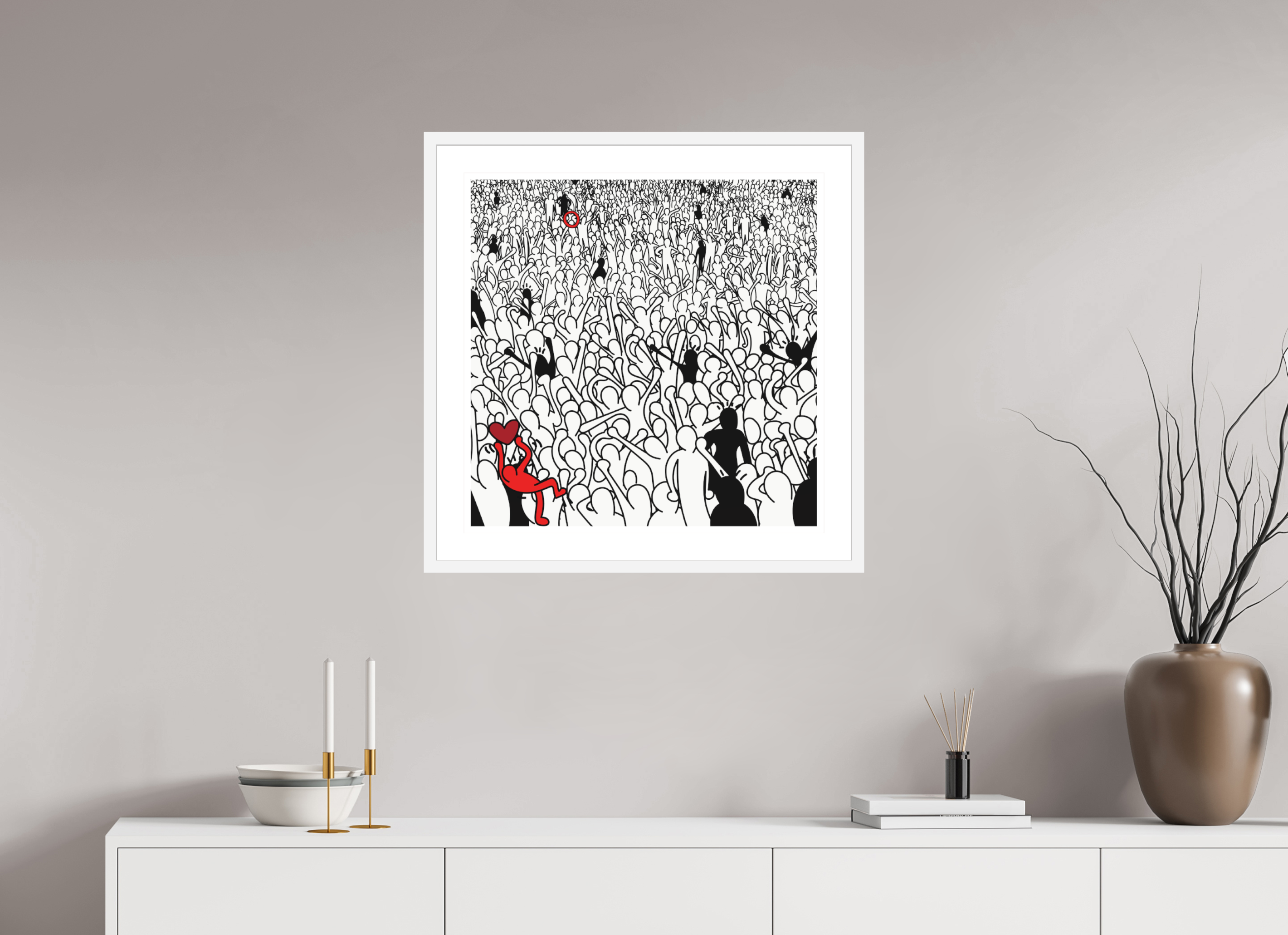 60 x 60 cm, FRAMED WHITE George Michael