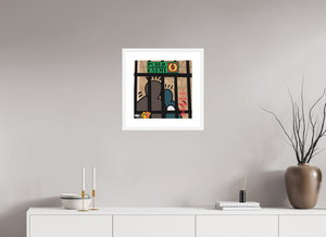 40 x 40 cm, FRAMED WHITE Public Enemy
