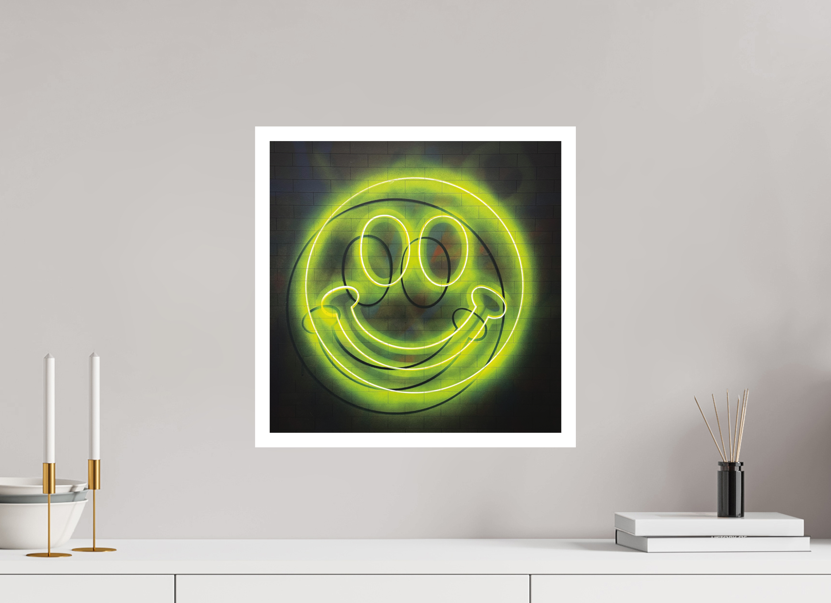 40 x 40 cm, Hahnemuhle rag matte Electric Smile Yellow