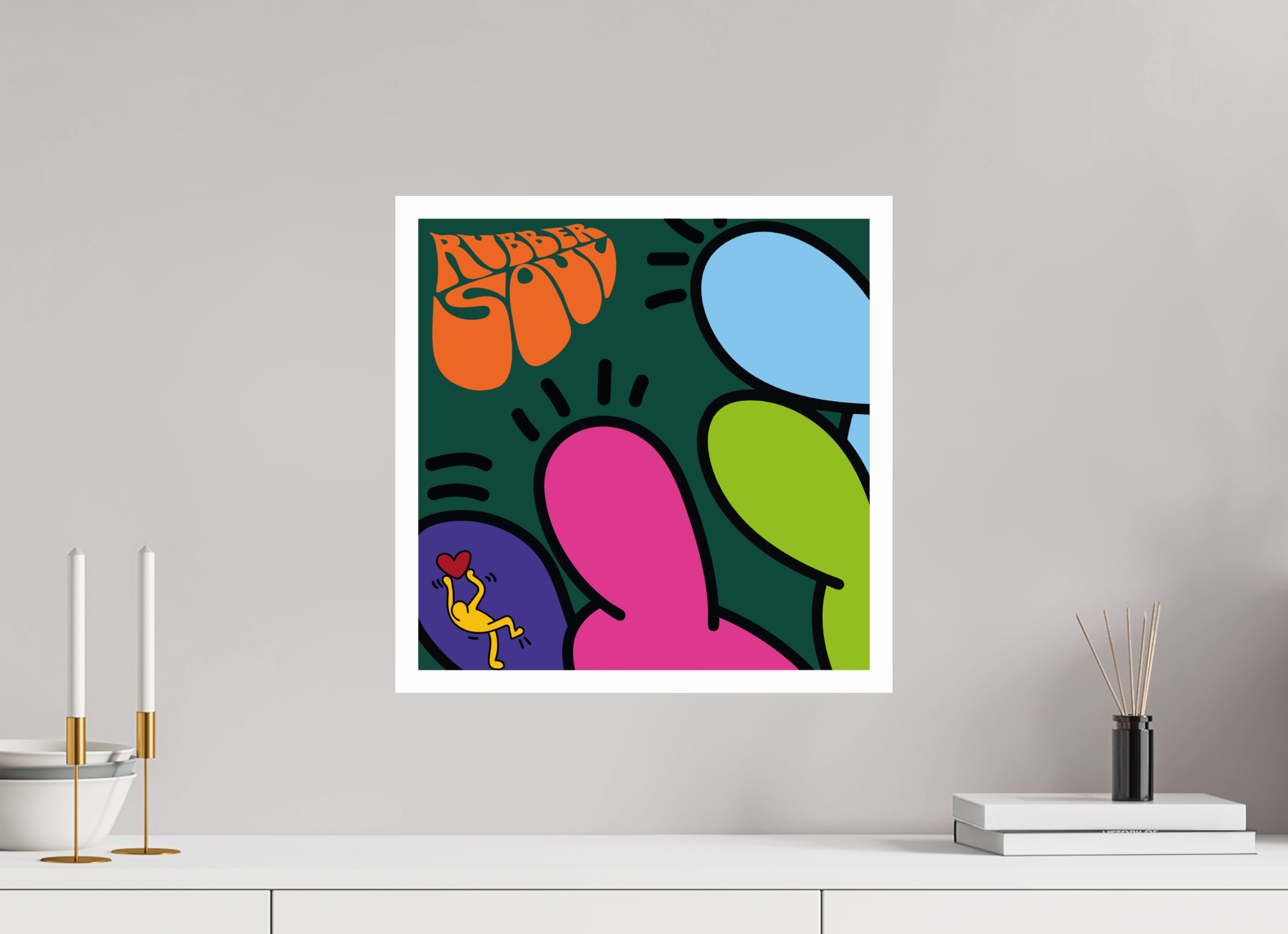 40 x 40 cm, UNFRAMED Rubber Sole