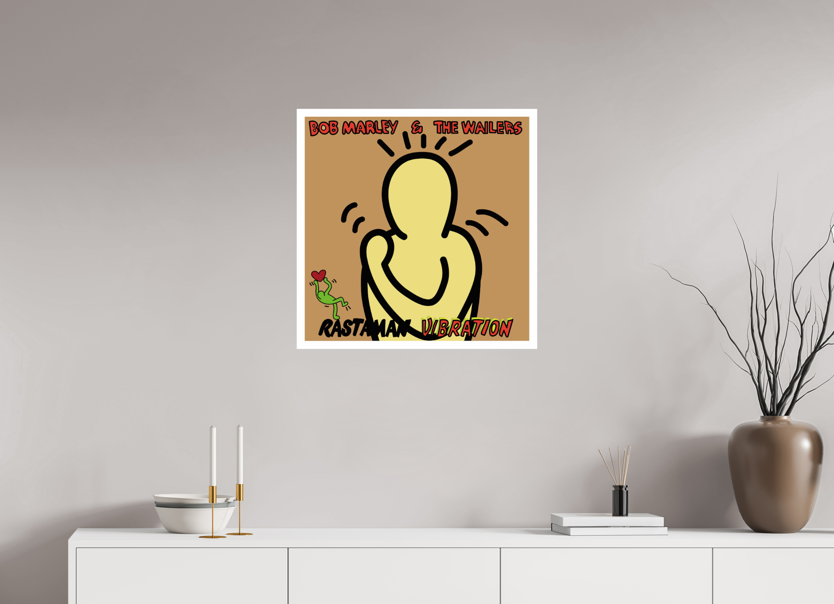 60 x 60 cm, UNFRAMED Bob Marley