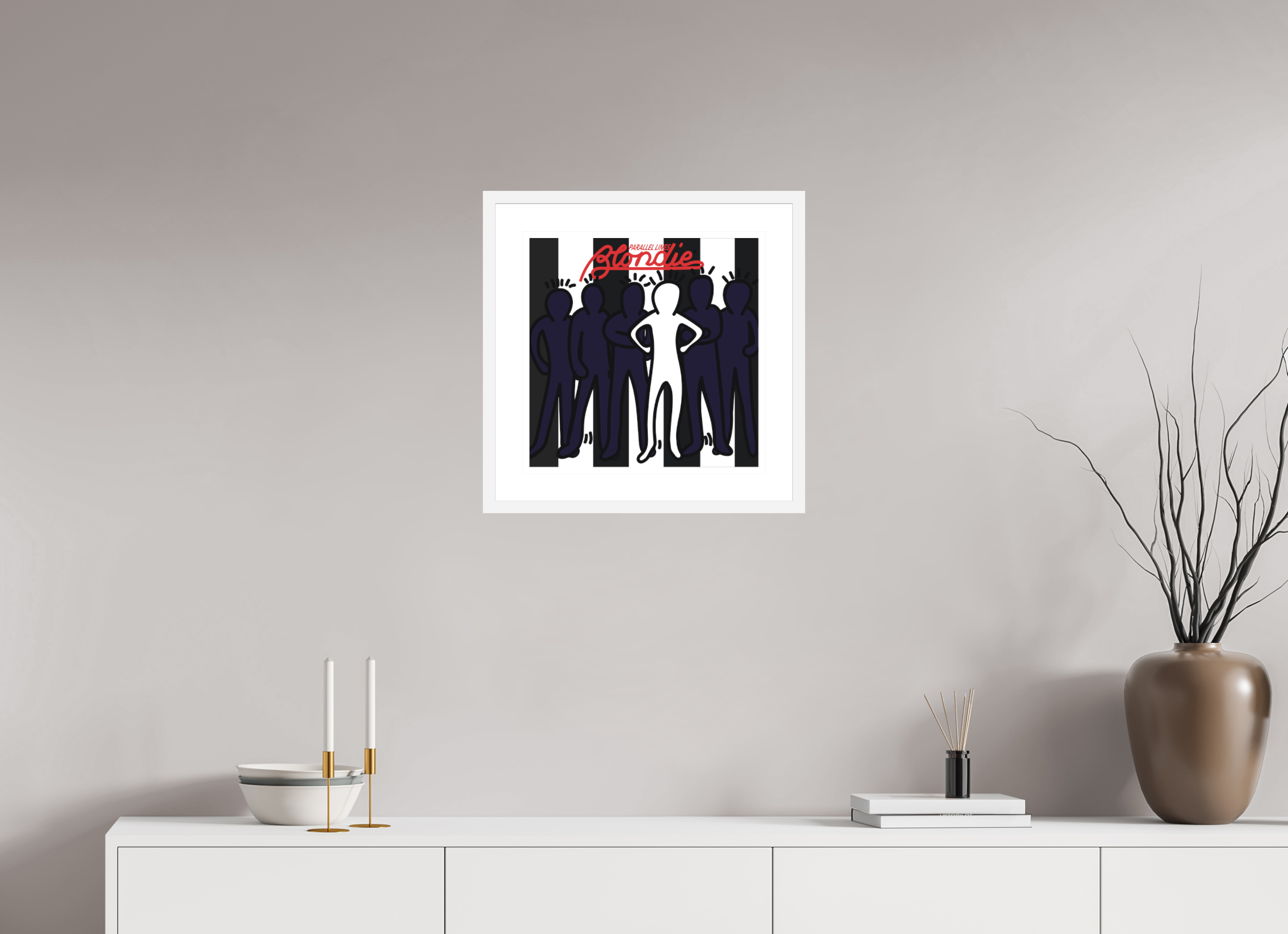 40 x 40 cm, FRAMED WHITE Blondie