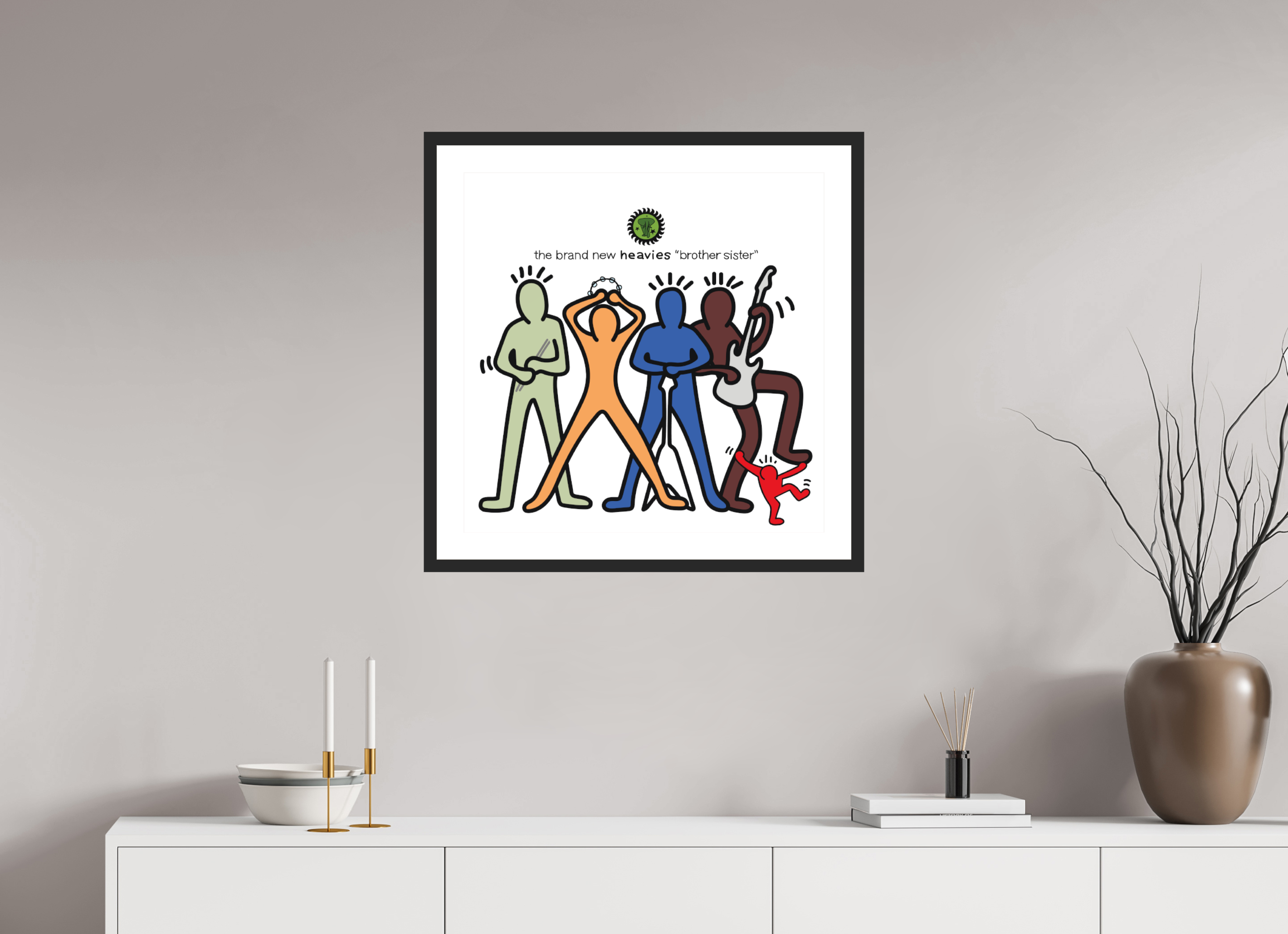 60 x 60 cm, FRAMED BLACK Brand New Heavies