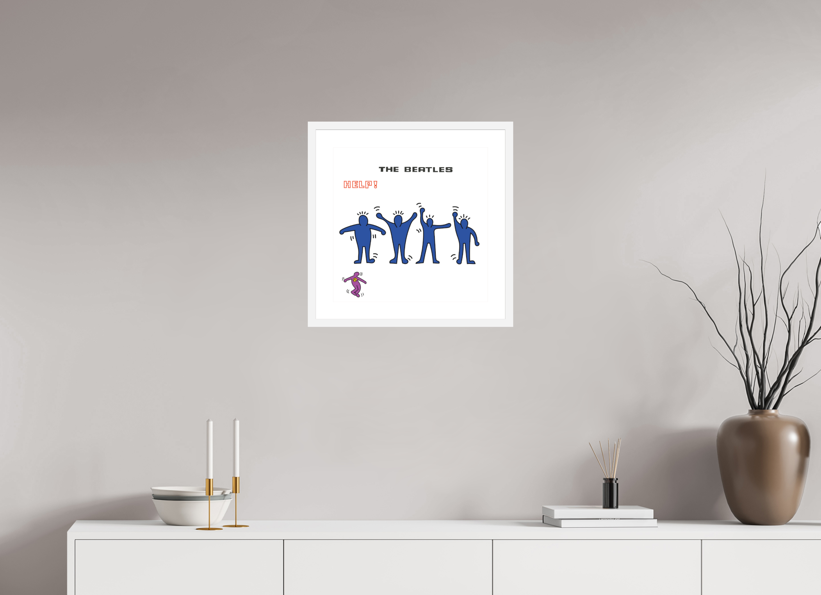 40 x 40 cm, FRAMED WHITE Help