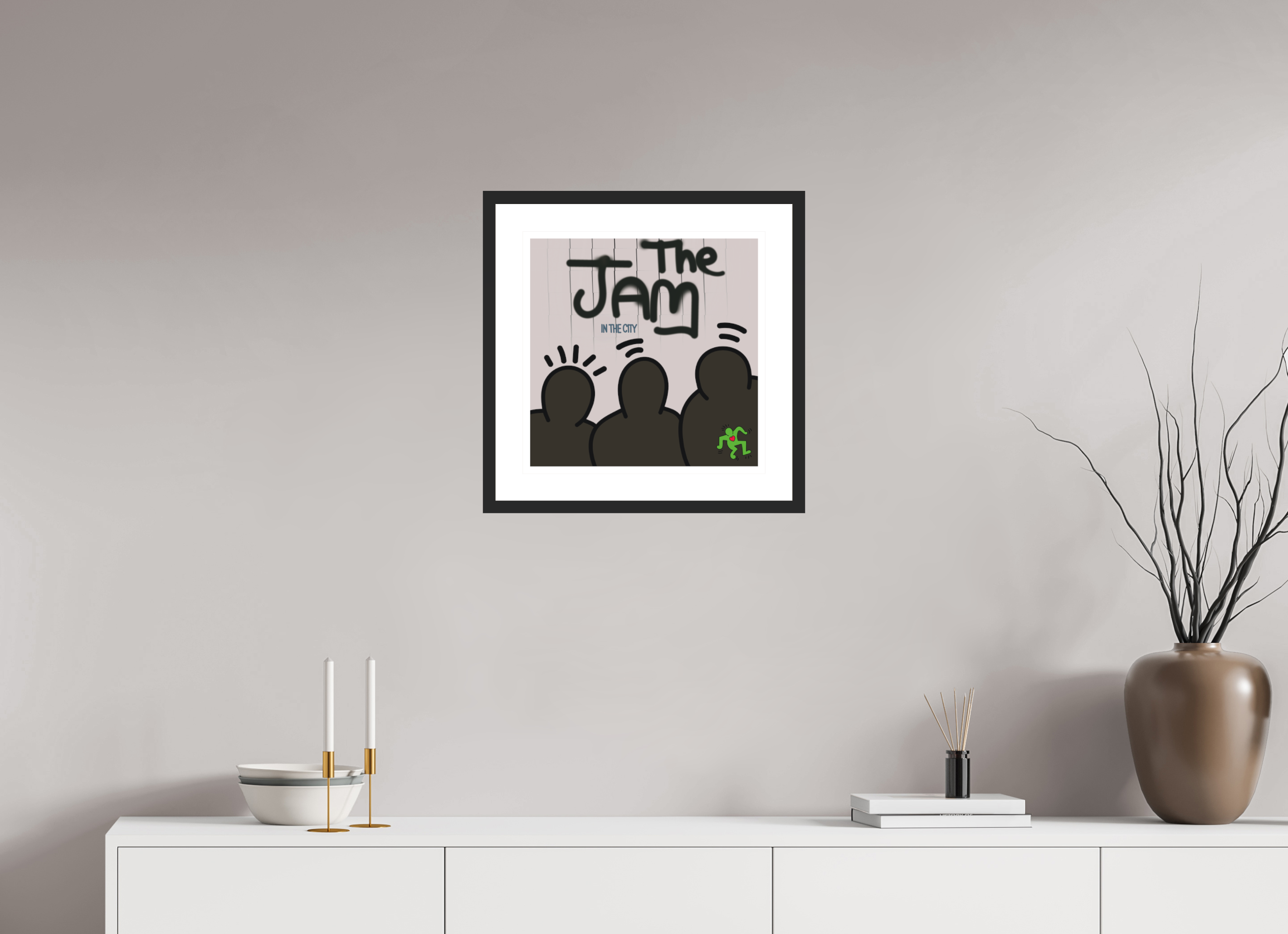 40 x 40 cm, FRAMED BLACK The Jam