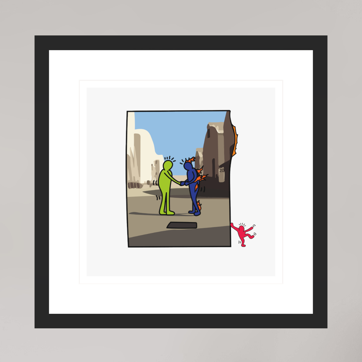 30 x 30 cm, FRAMED Wish you were here
