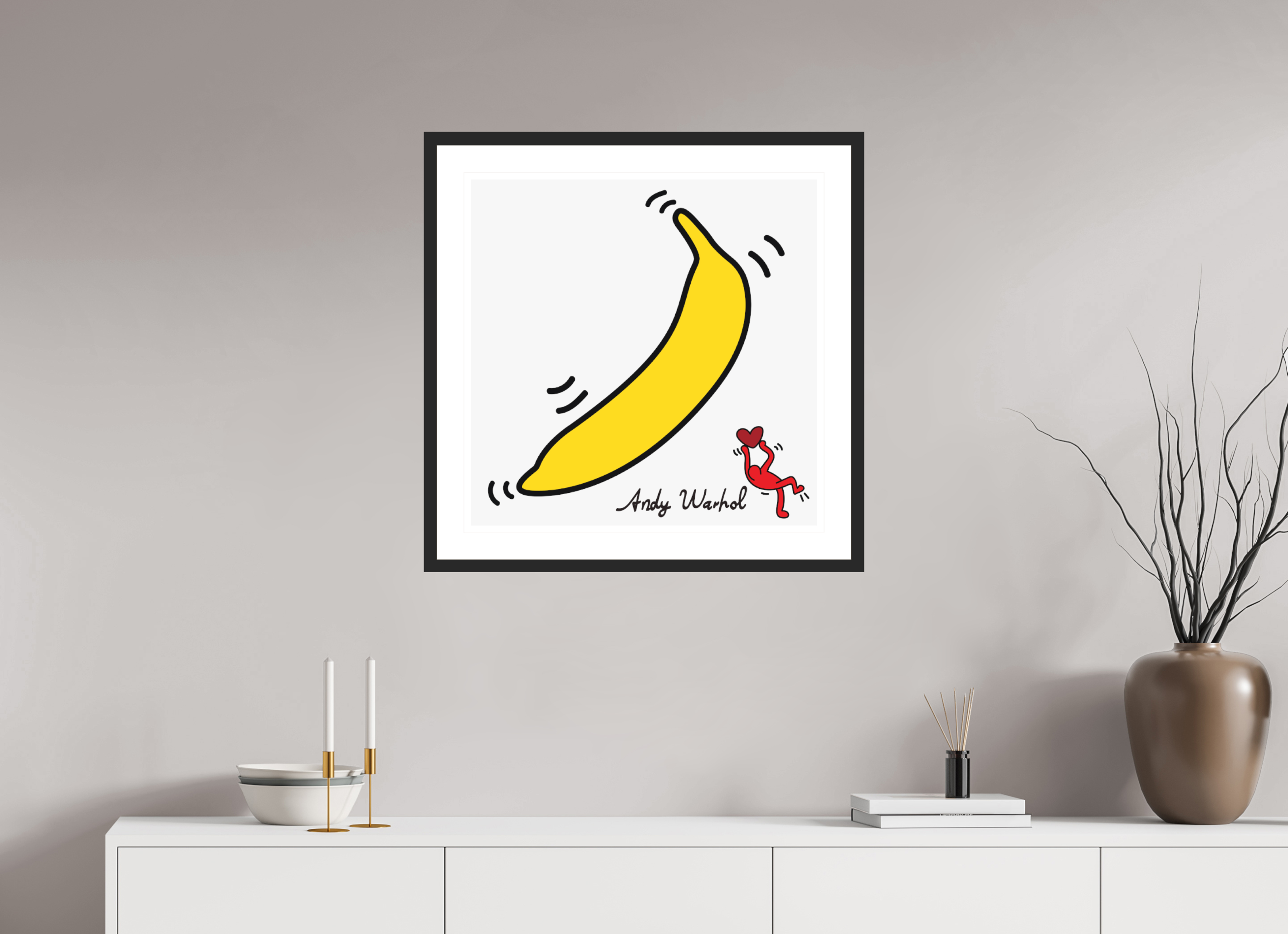 60 x 60 cm, FRAMED BLACK Warhol