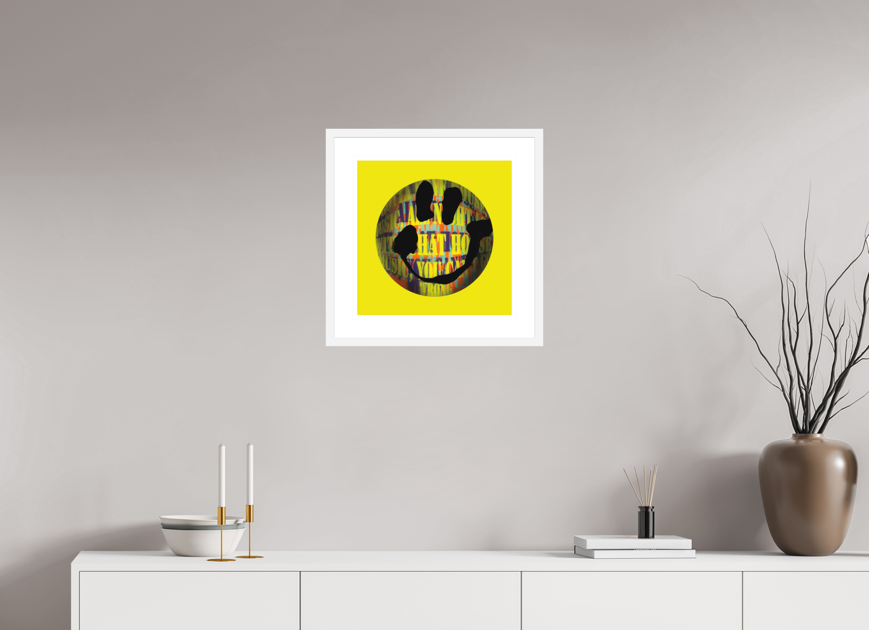 40 x 40 cm, FRAMED WHITE On the record 2 metallic print