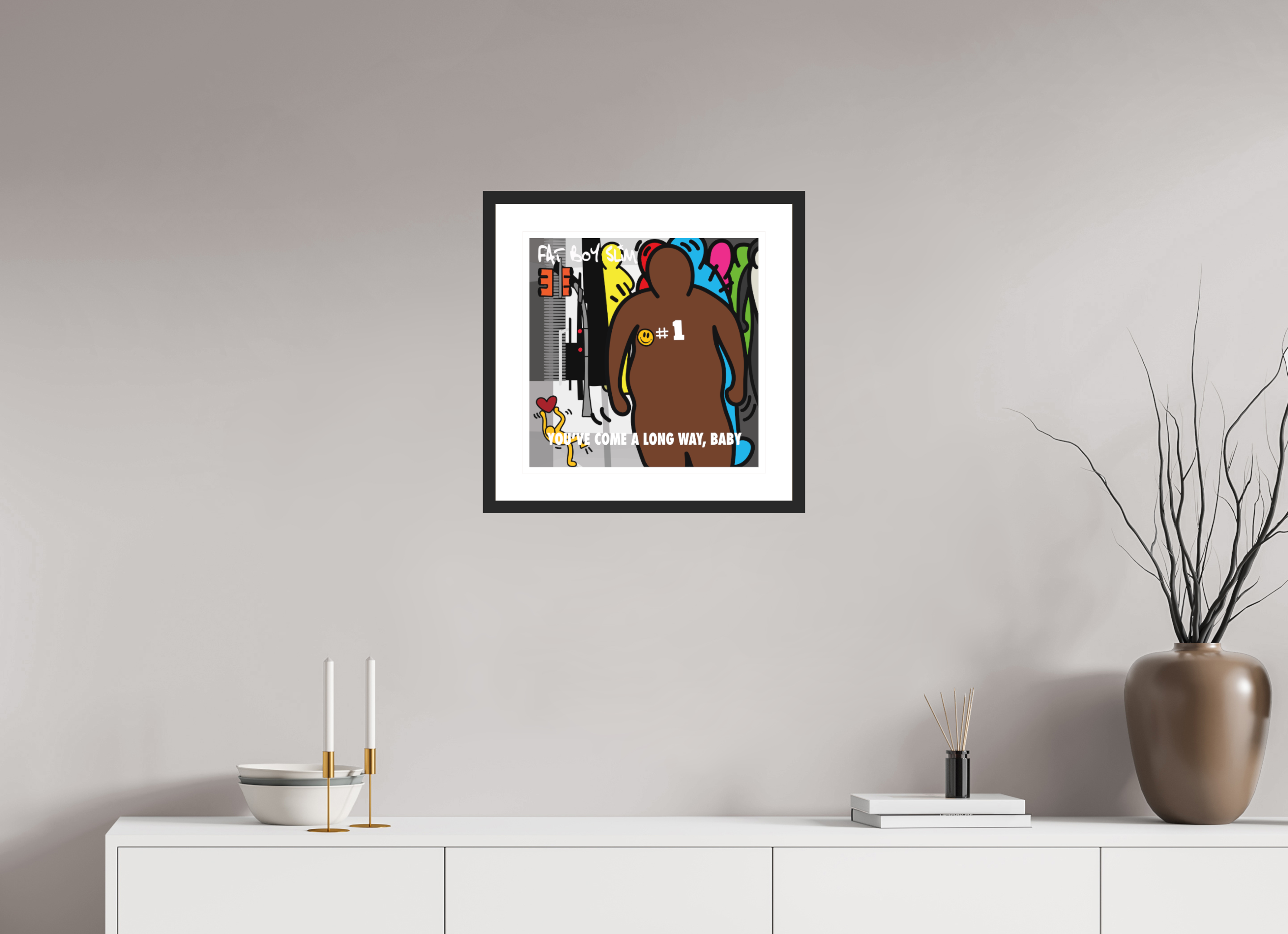 40 x 40 cm, FRAMED BLACK Fatboy Slim