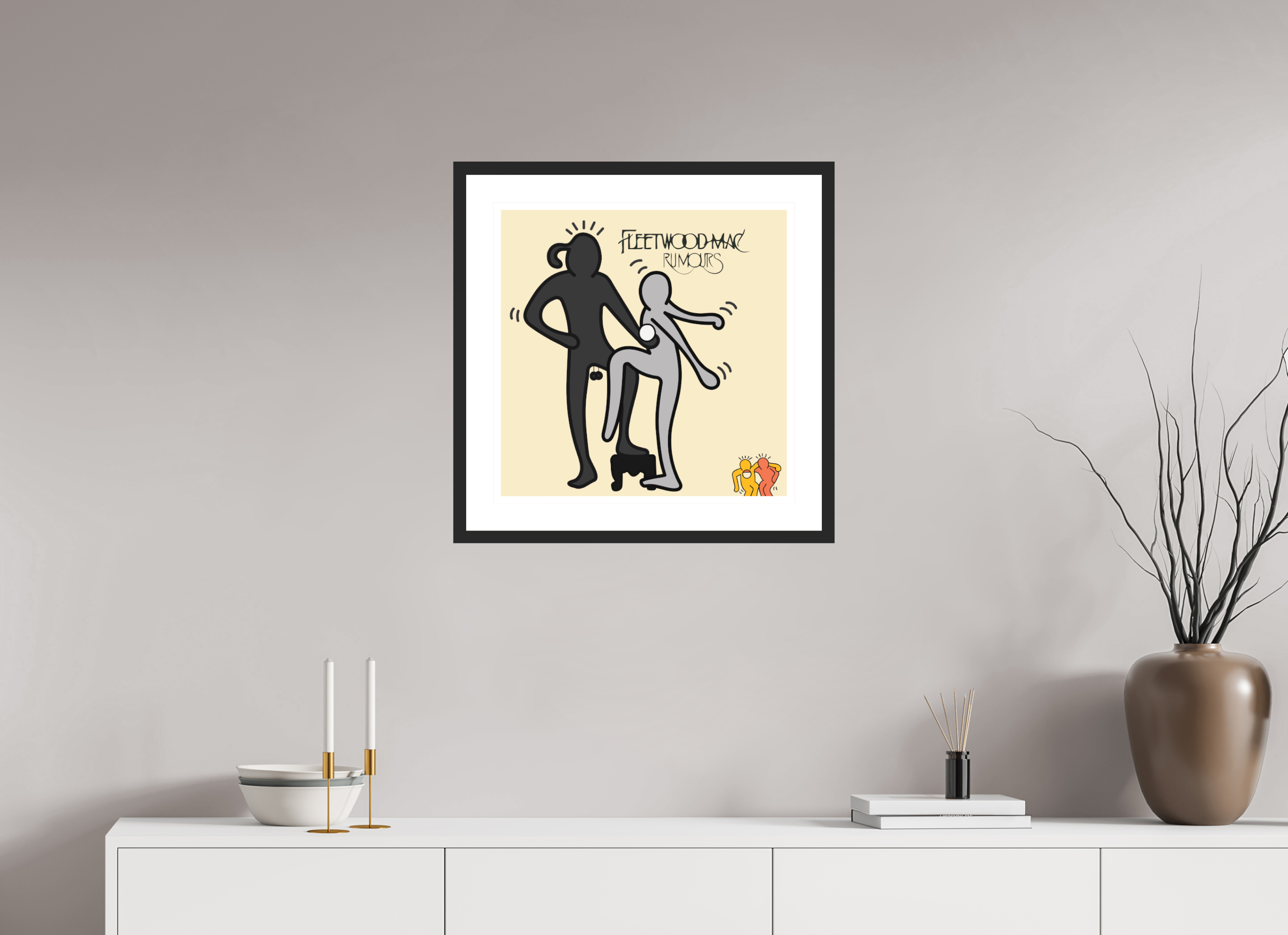 50 x 50 cm, FRAMED BLACK Fleetwood Mac