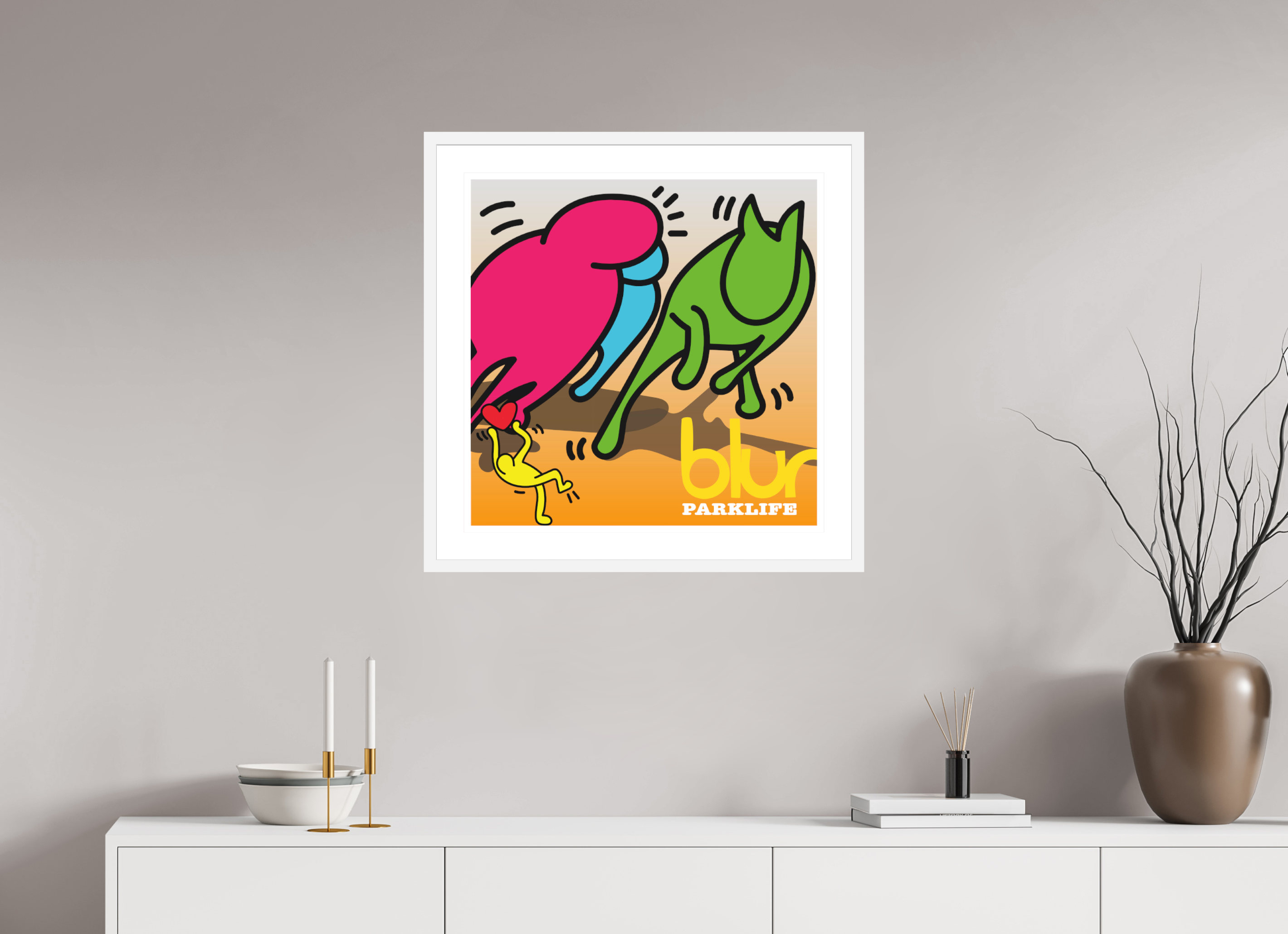 60 x 60 cm, FRAMED WHITE Blur