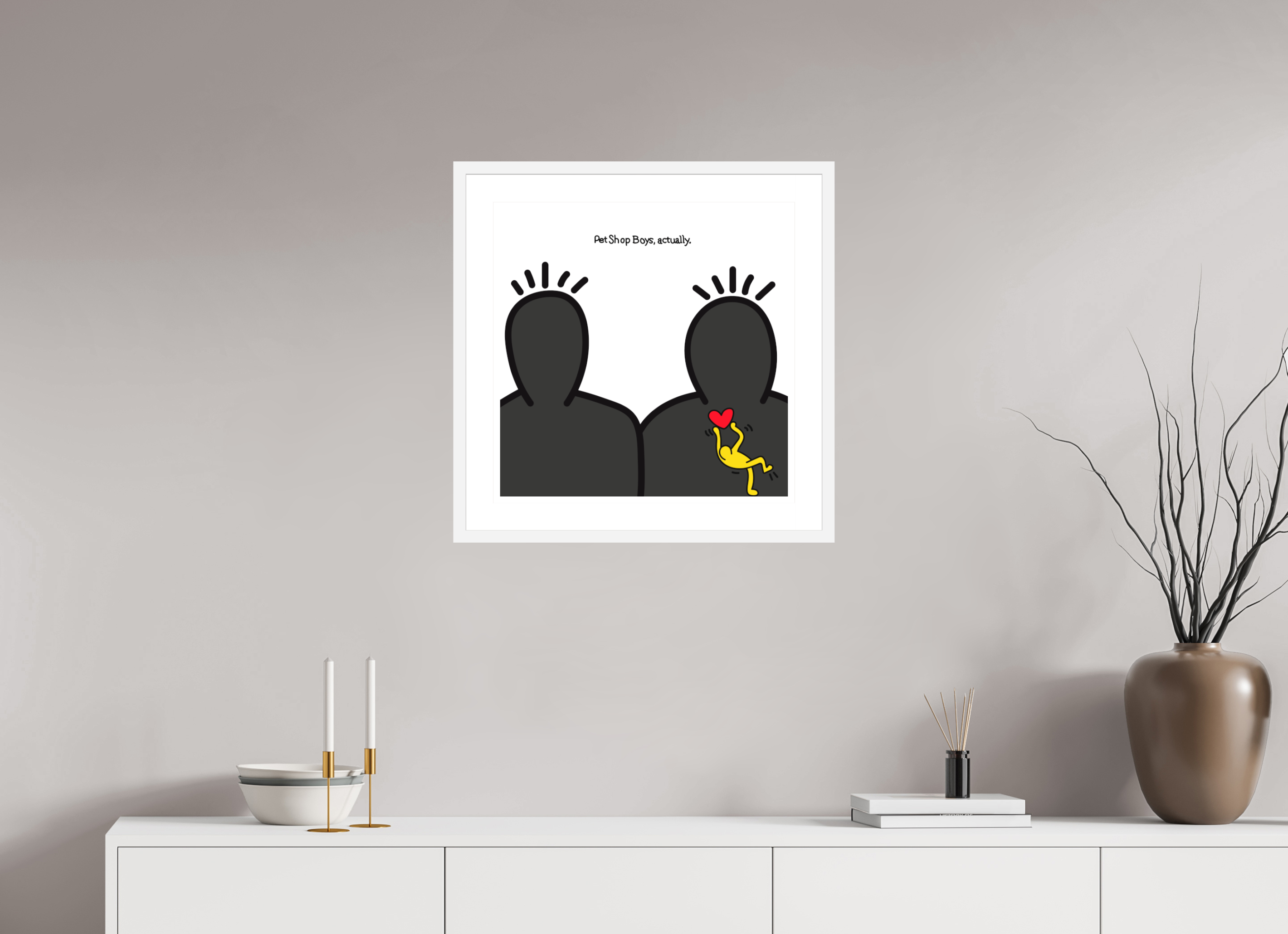 50 x 50 cm, FRAMED WHITE Pet Shop Boys Actually