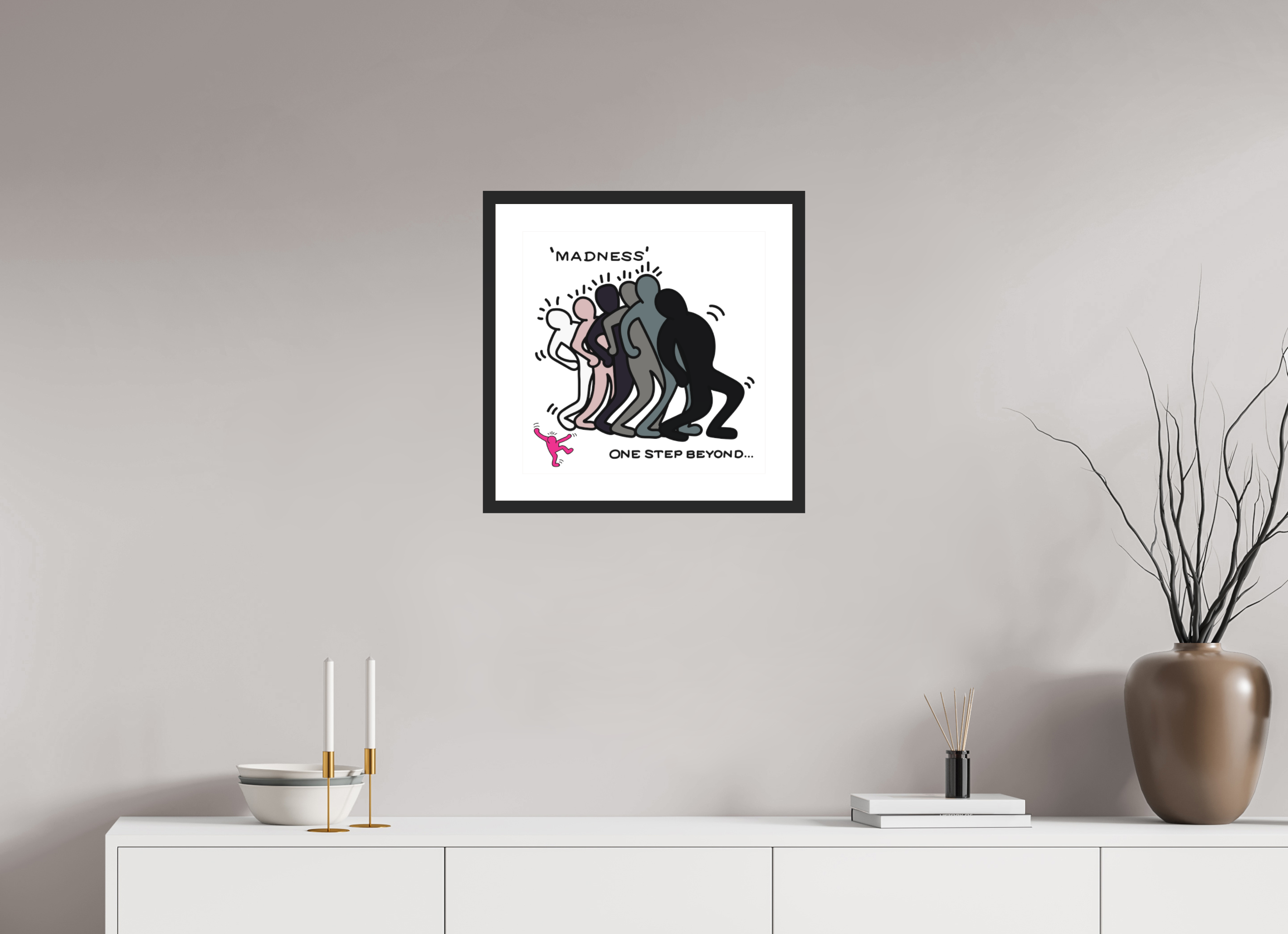 40 x 40 cm, FRAMED BLACK Madness