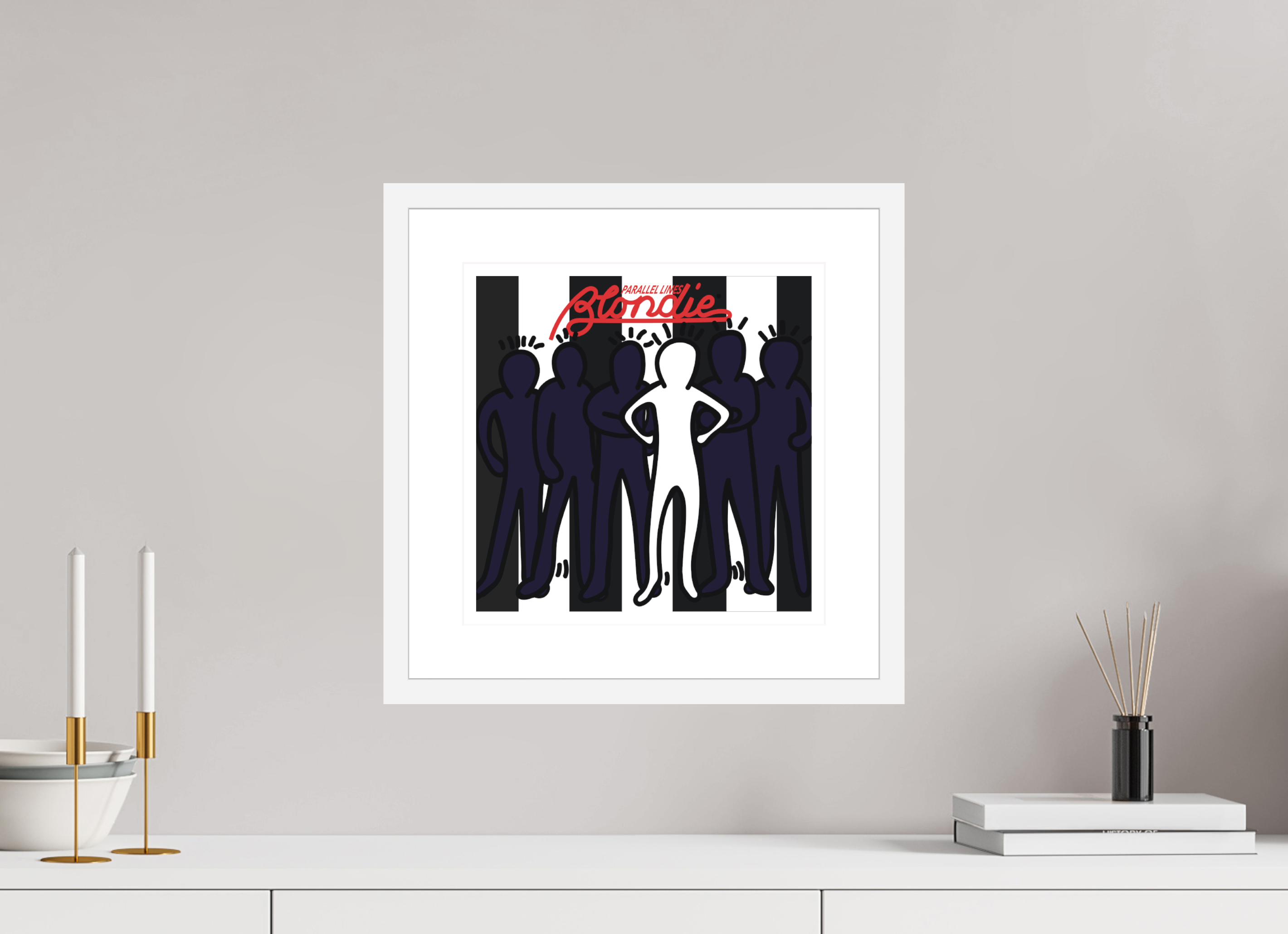 30 x 30 cm, FRAMED WHITE Blondie