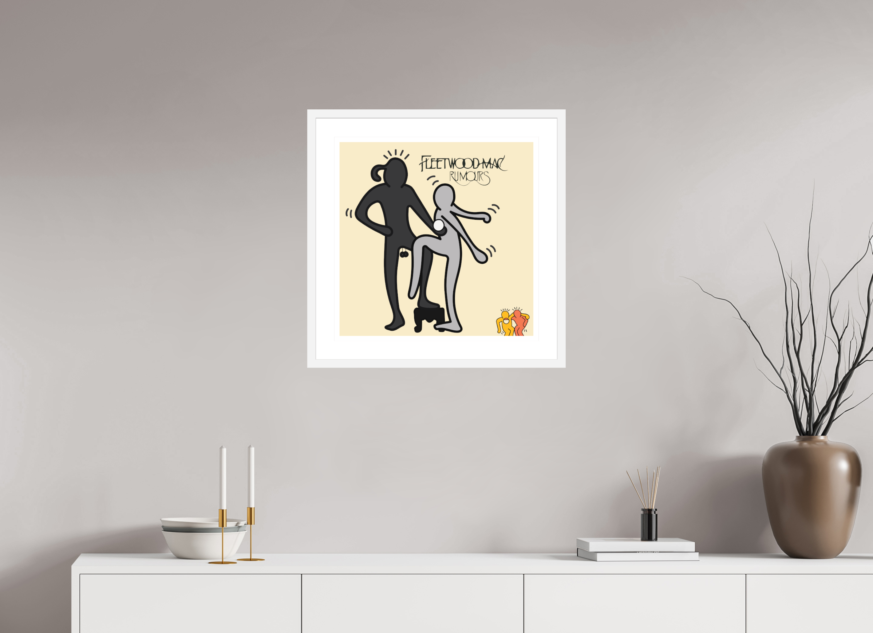 50 x 50 cm, FRAMED WHITE Fleetwood Mac