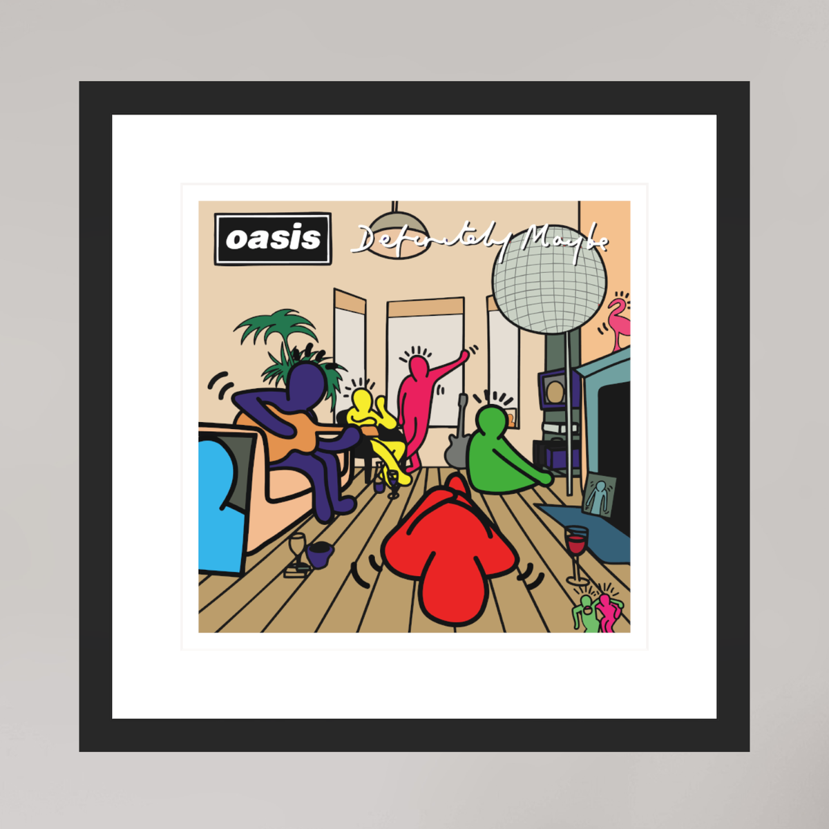 30 x 30 cm, FRAMED BLACK Definitely Maybe Keith