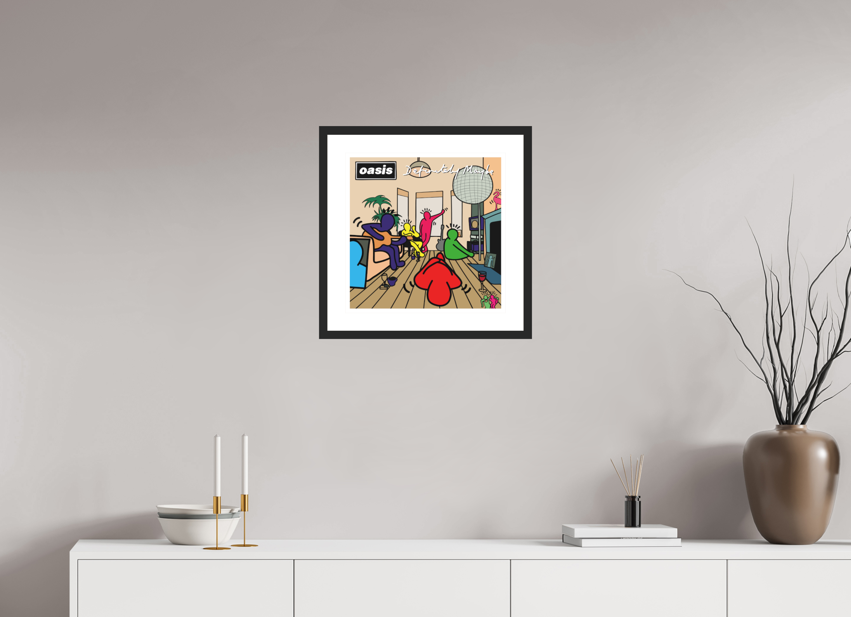 40 x 40 cm, FRAMED BLACK Definitely Maybe Keith