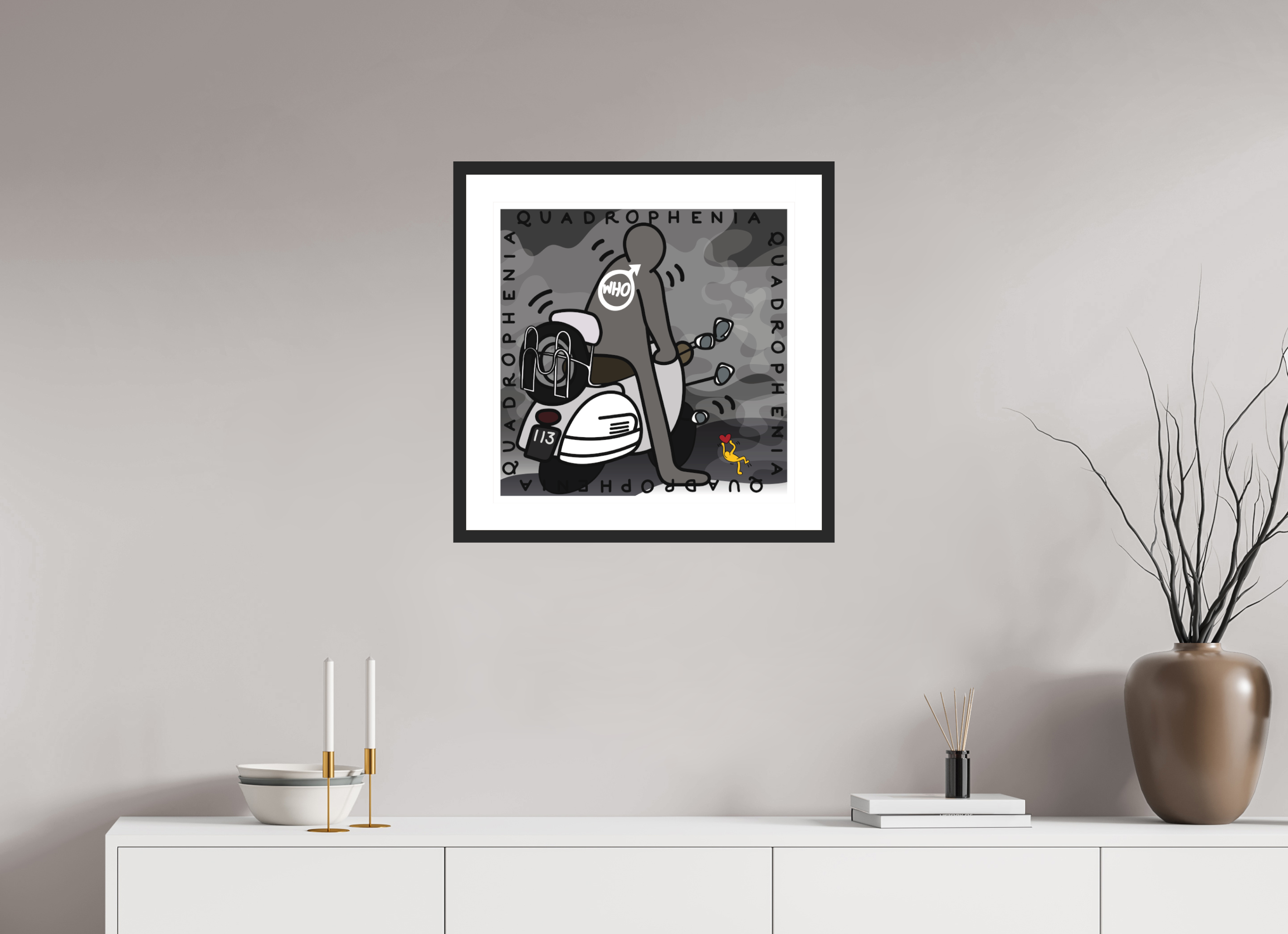 50 x 50 cm, FRAMED BLACK Quadrophenia